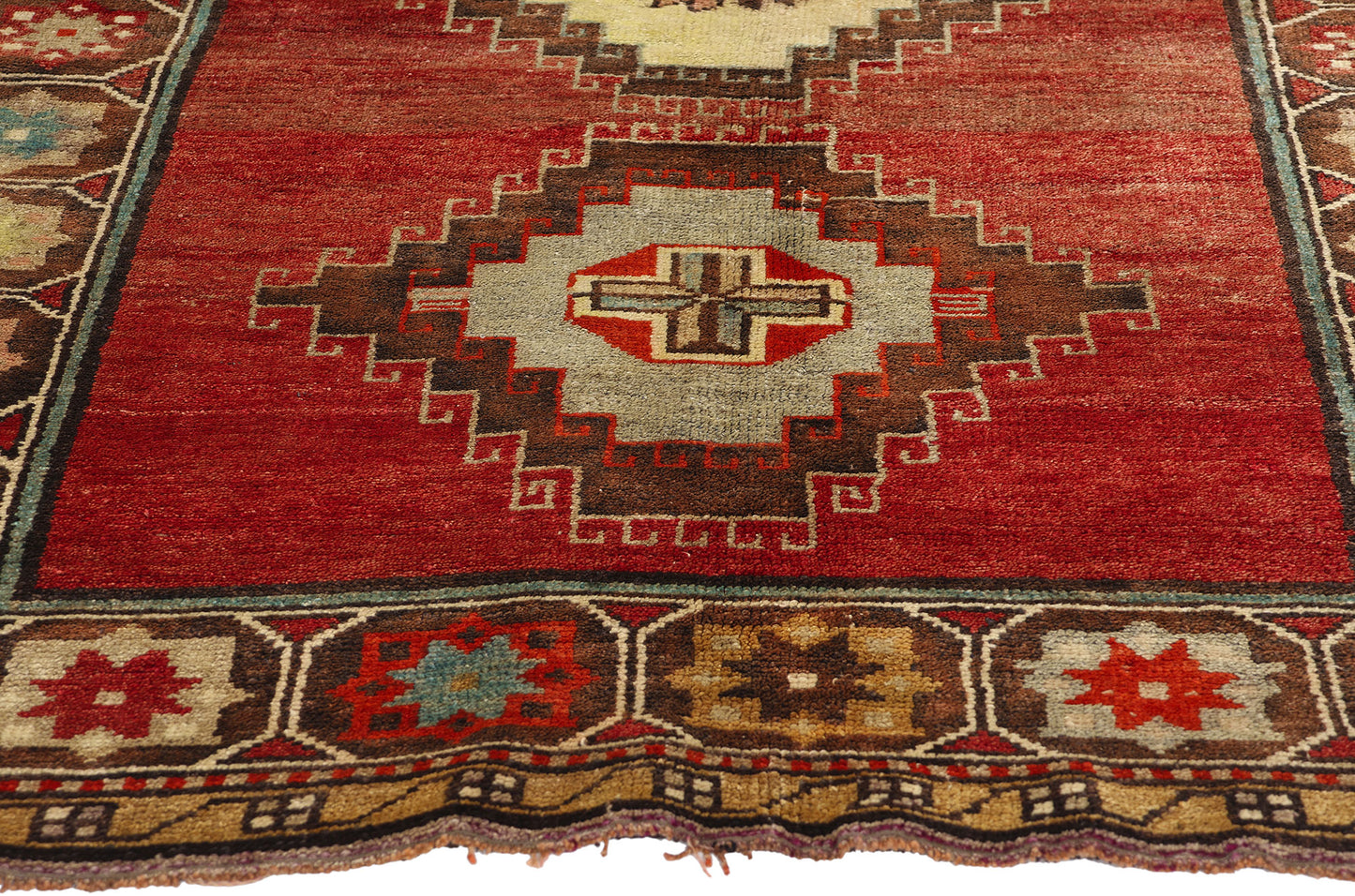 4 x 7 Vintage Red Turkish Oushak Rug 52293