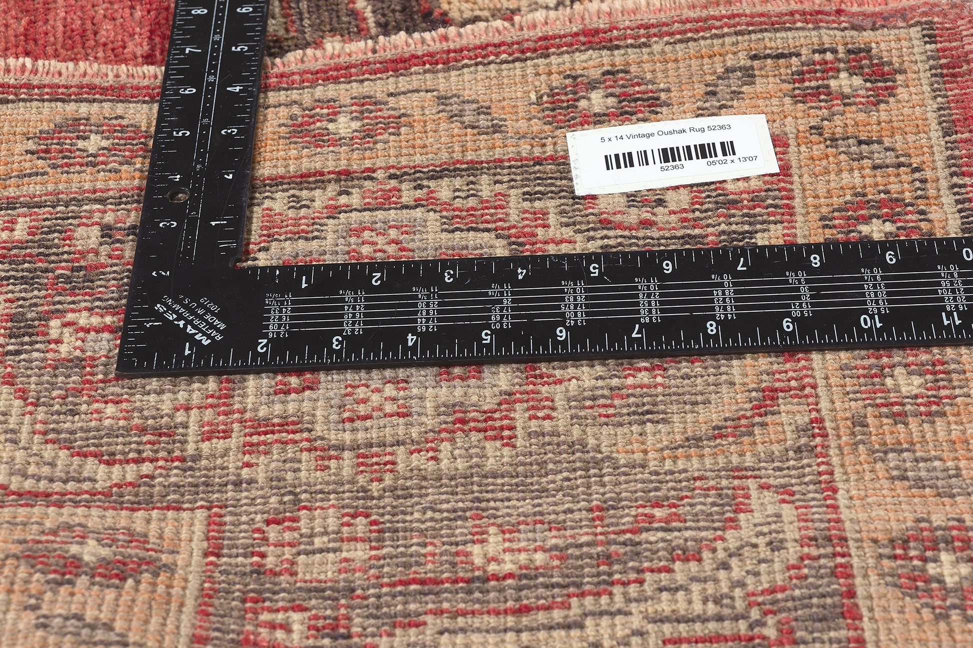 5 x 14 Vintage Turkish Oushak Rug 52363