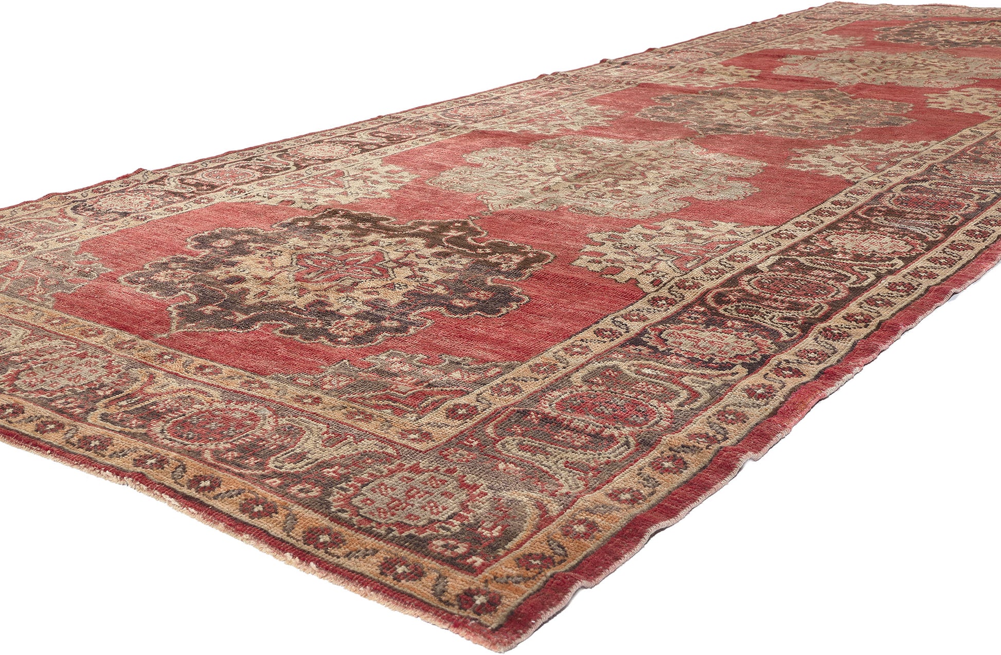 5 x 14 Vintage Turkish Oushak Rug 52363