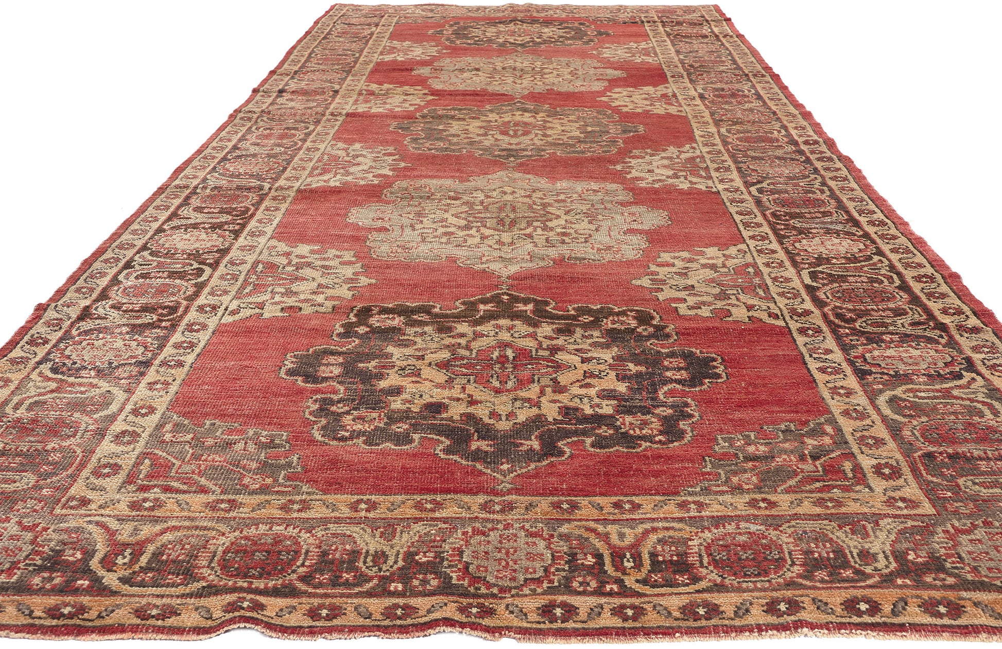 5 x 14 Vintage Turkish Oushak Rug 52363