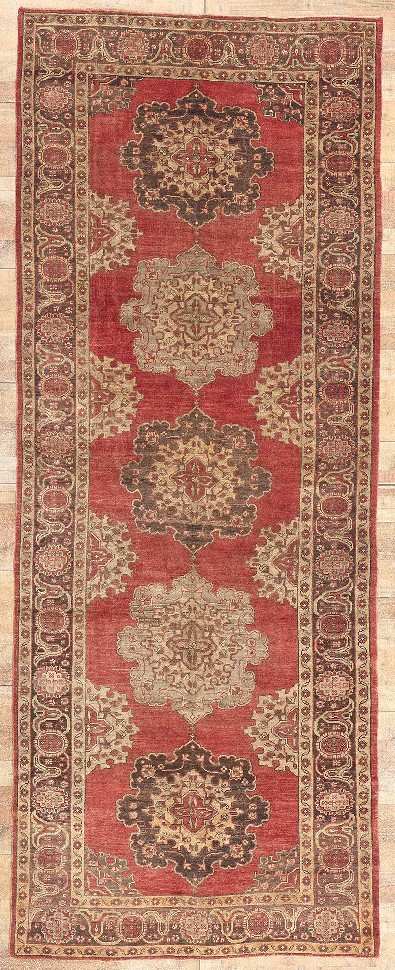 5 x 14 Vintage Turkish Oushak Rug 52363