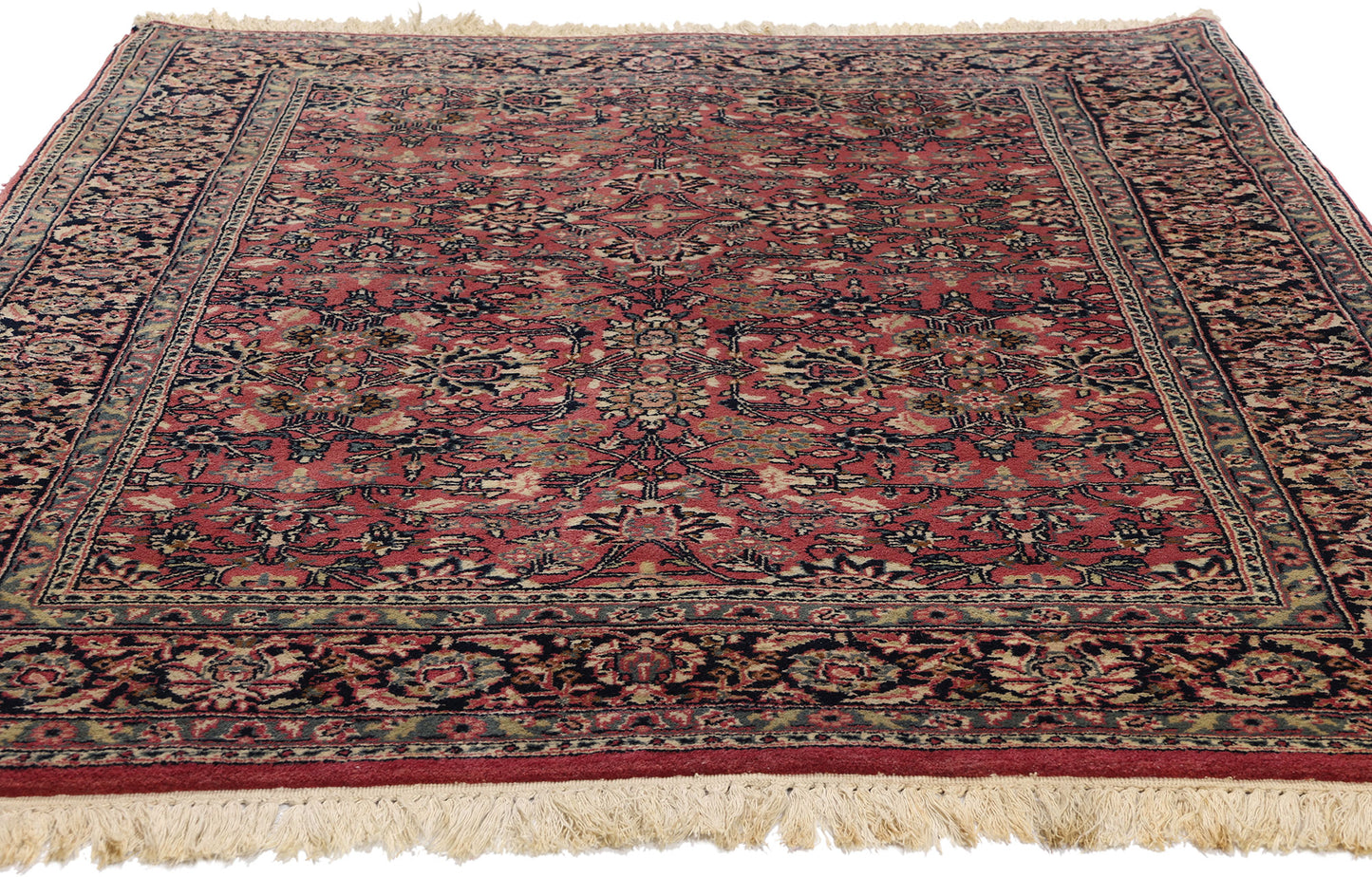 4 x 6 Vintage Red Persian Bijar Rug 78693