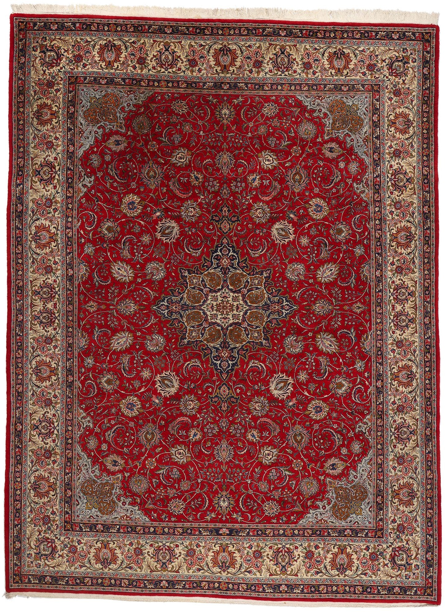 10 x 13 Vintage Red Persian Kashan Rug 78700