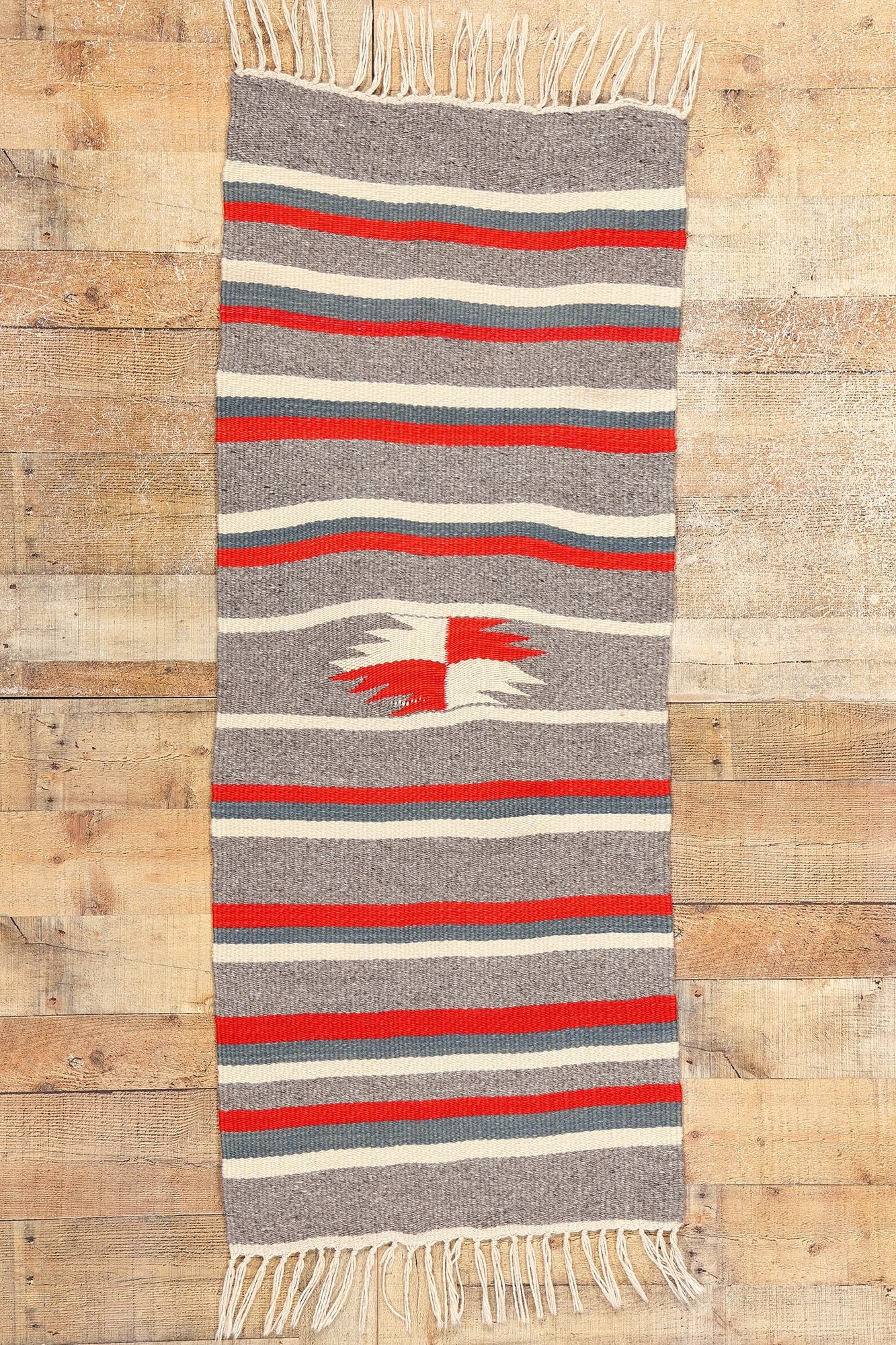 2 x 5 Vintage Rio Grande Chimayo Banded Blanket 78791