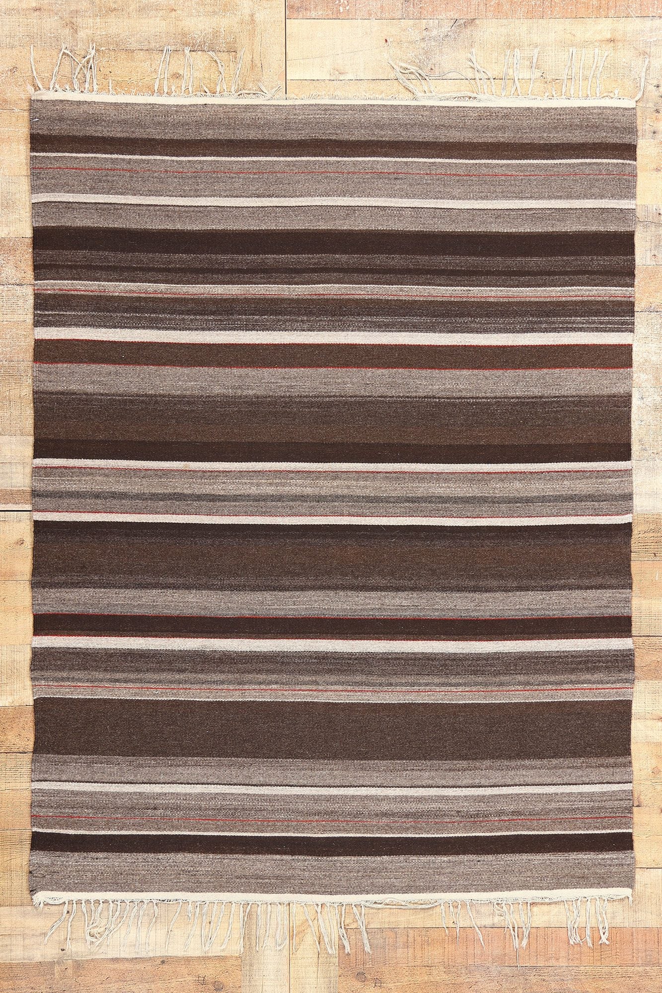 4 x 6 Vintage Rio Grande Chimayo Banded Blanket 78793