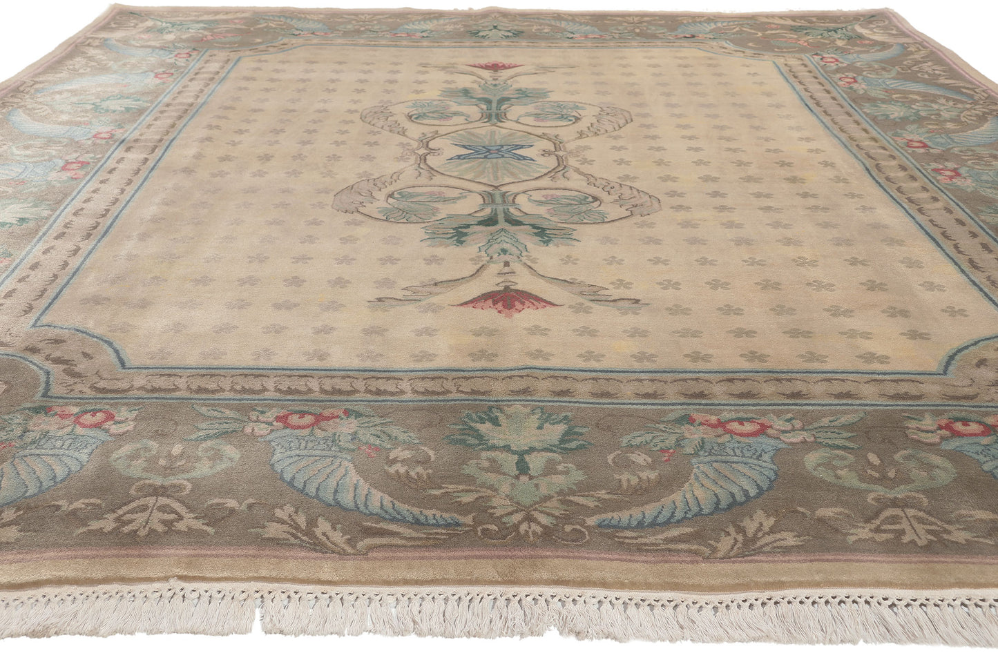 8 x 10 Vintage Indian Savonnerie Rug 74753