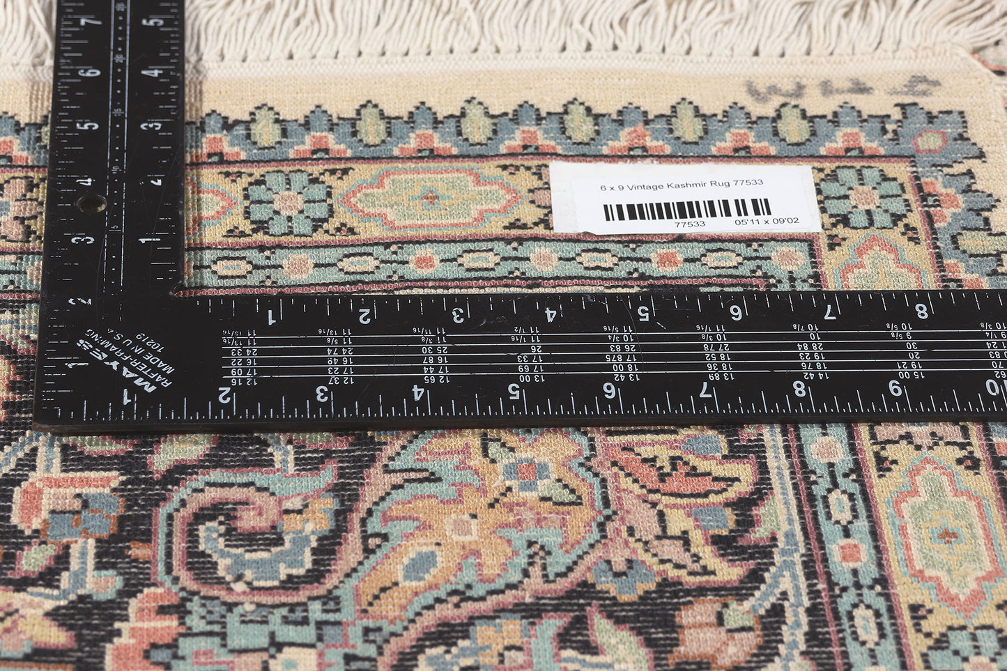 6 x 9 Vintage Indian Kashmir Rug 77533