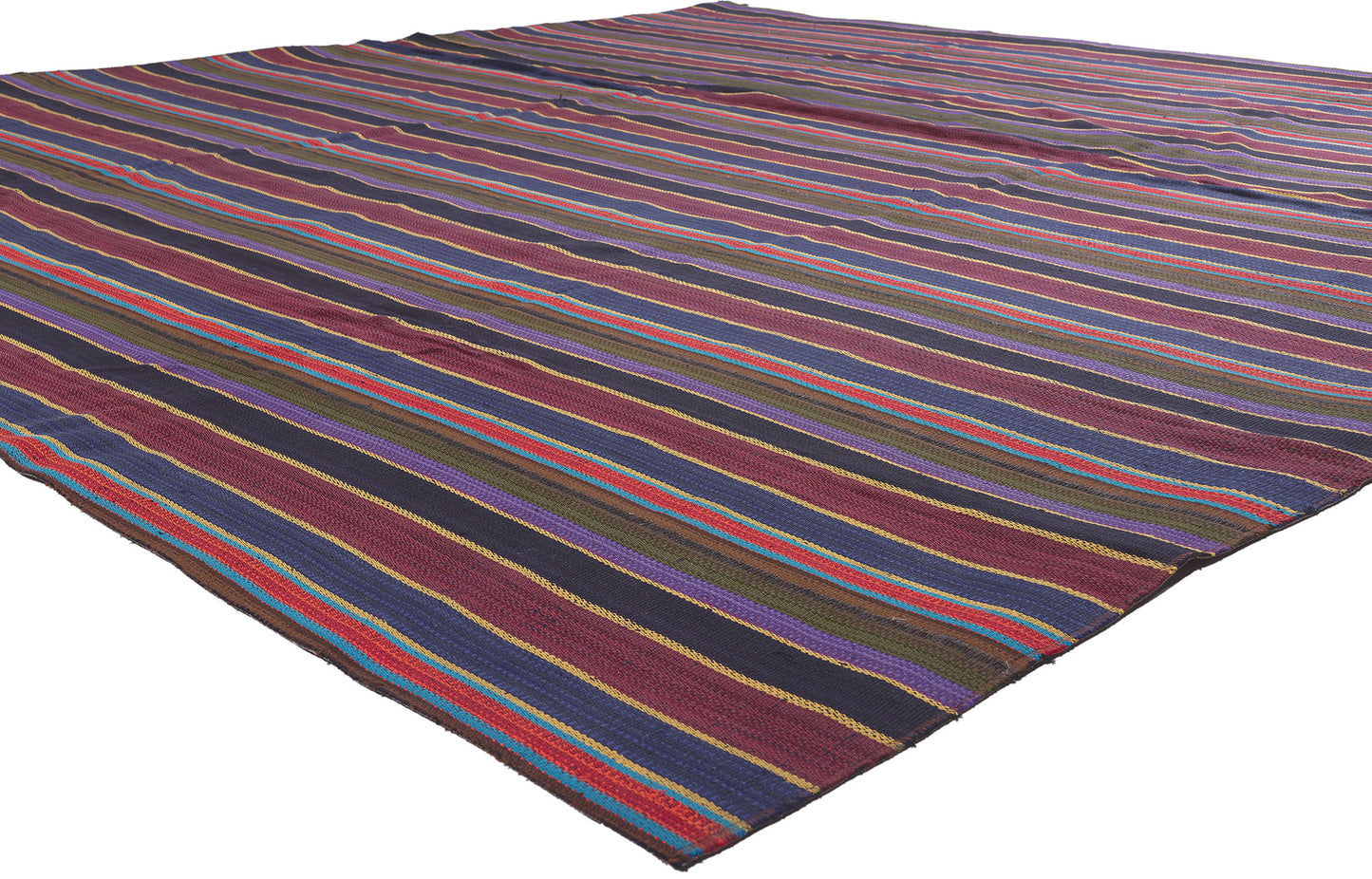 10 x 11 Vintage Turkish Striped Kilim Rug 60803