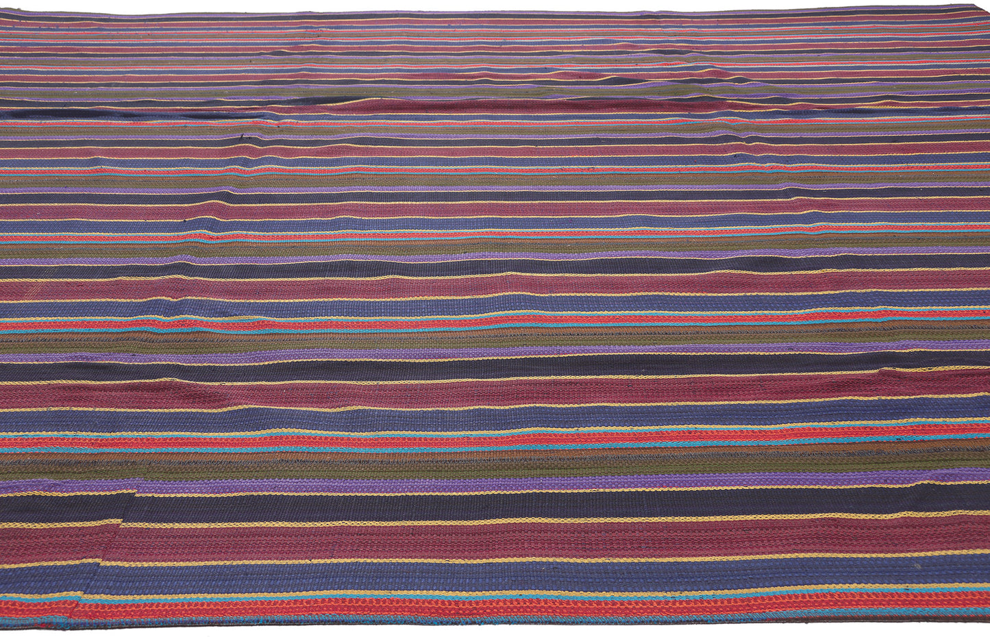 10 x 11 Vintage Turkish Striped Kilim Rug 60803