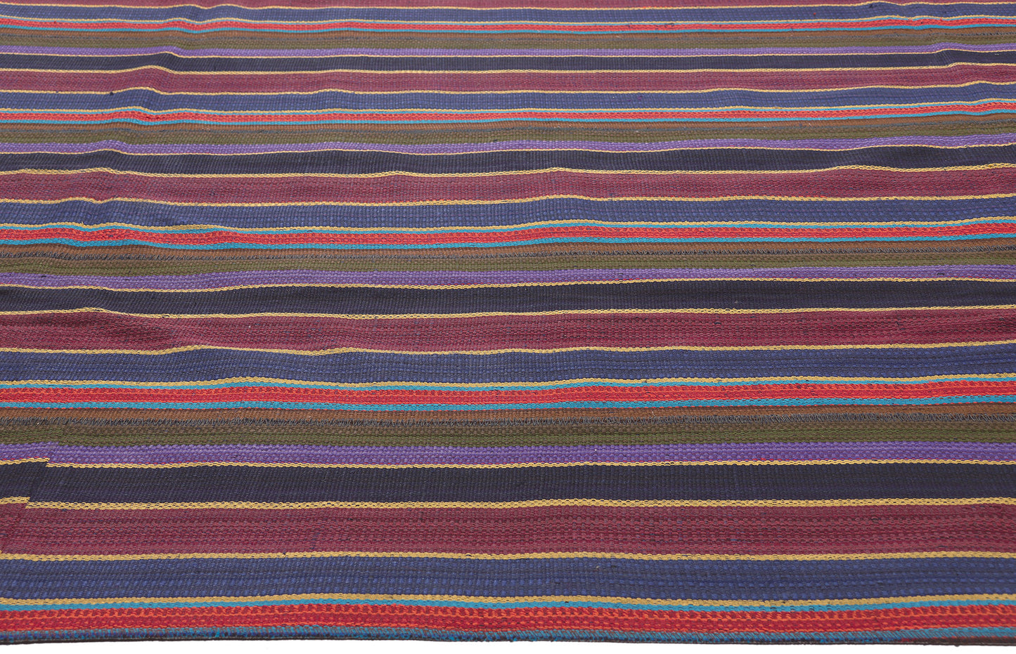 10 x 11 Vintage Turkish Striped Kilim Rug 60803