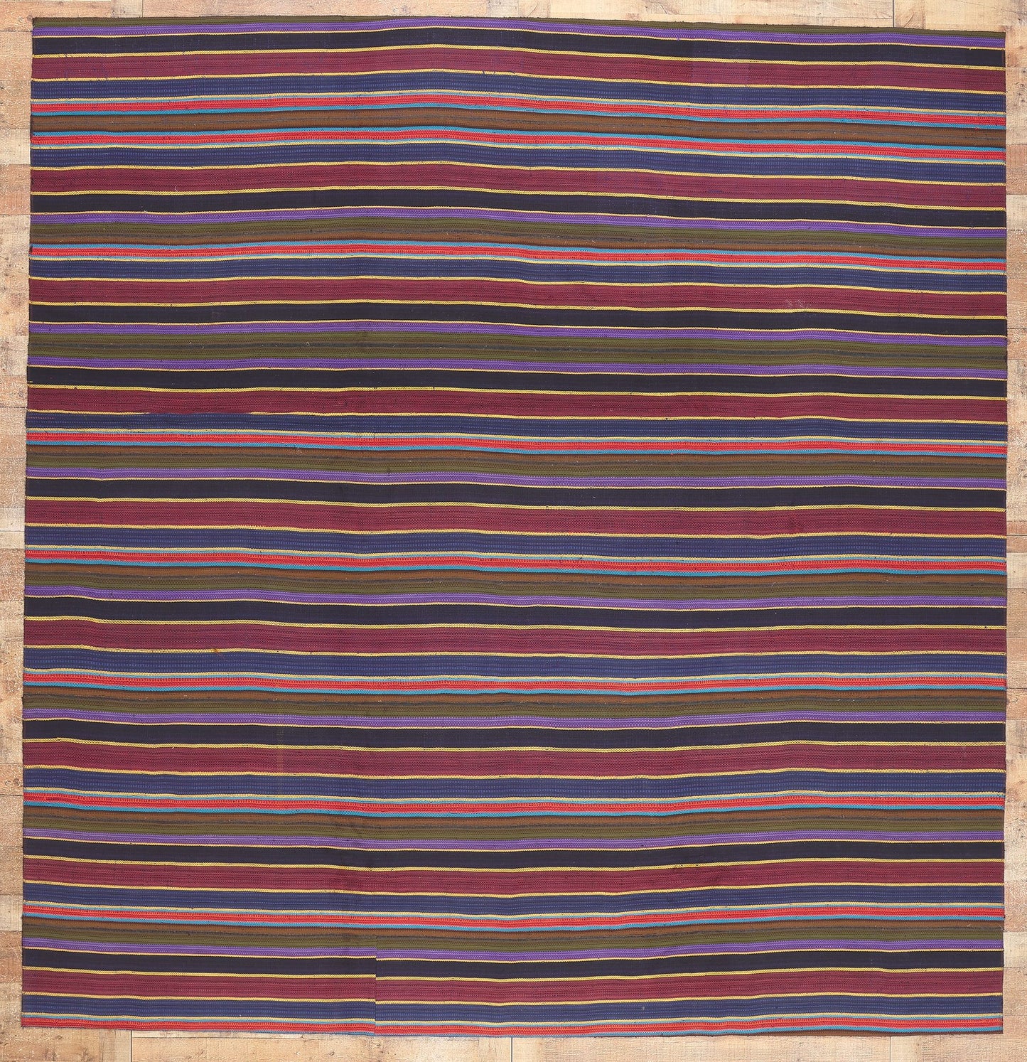 10 x 11 Vintage Turkish Striped Kilim Rug 60803