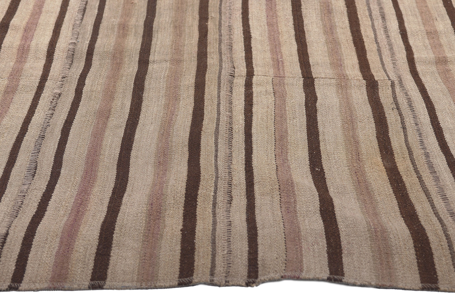 7 x 10 Vintage Turkish Striped Kilim Rug 60802