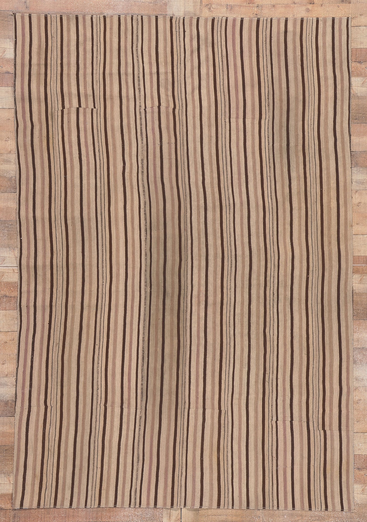 7 x 10 Vintage Turkish Striped Kilim Rug 60802