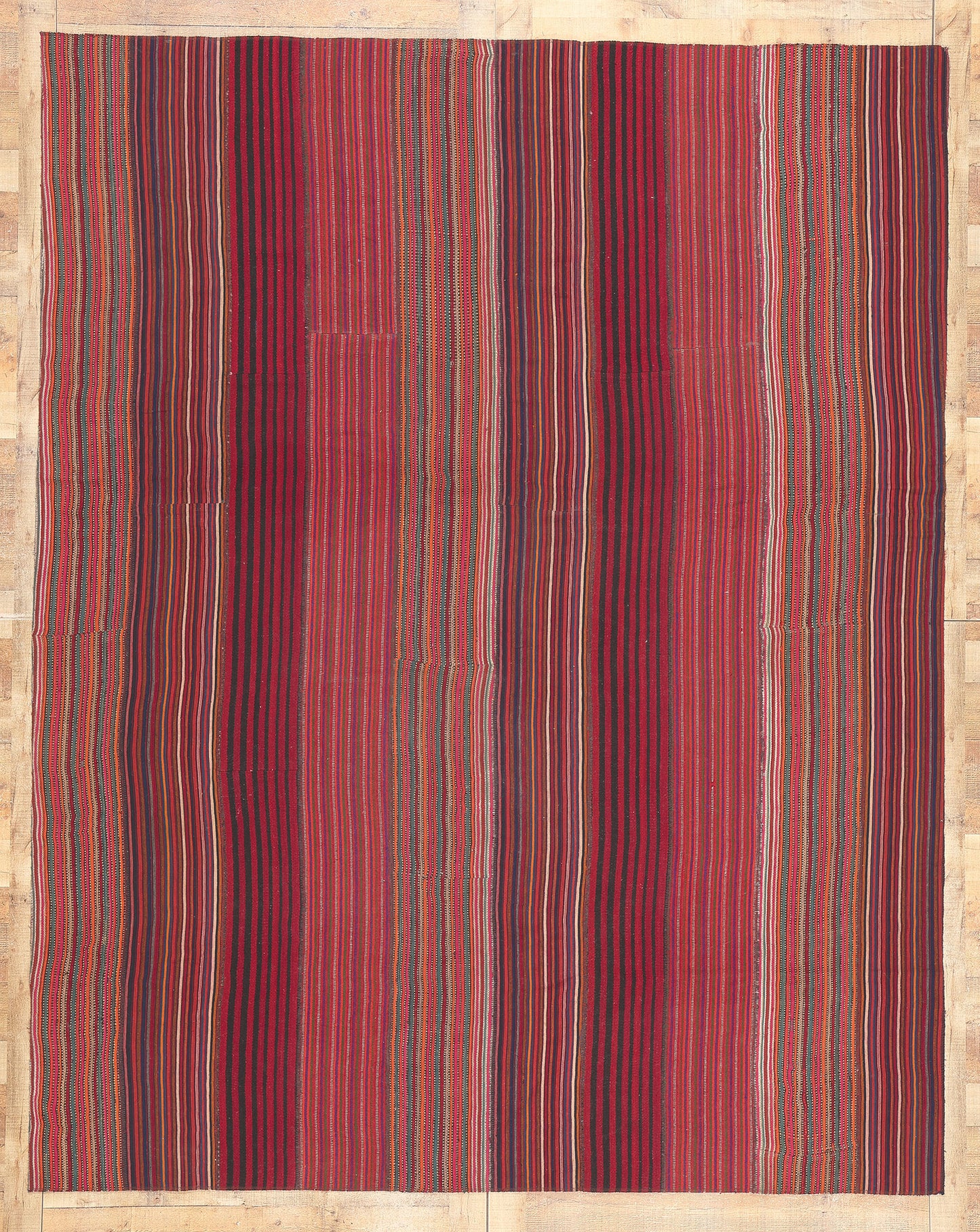 8 x 11 Vintage Turkish Striped Kilim Rug 60801