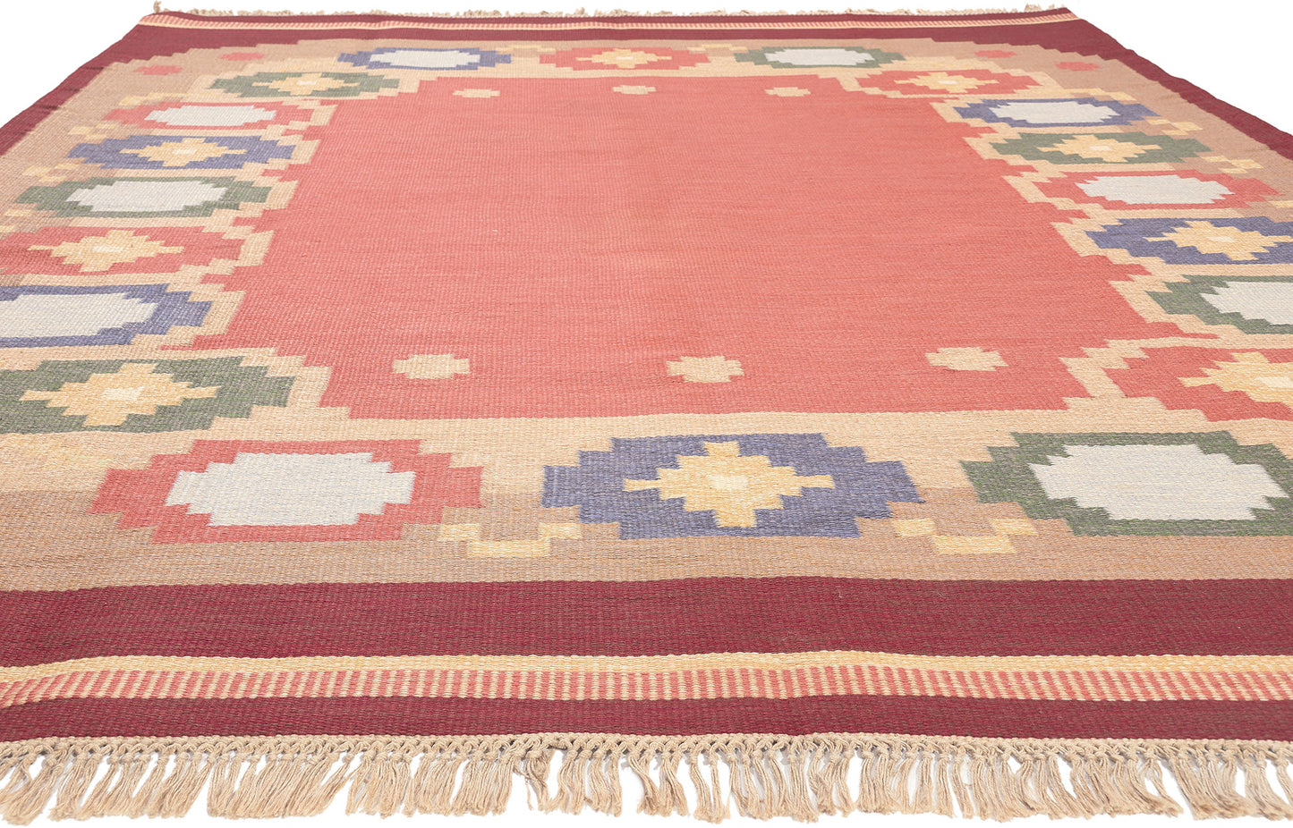 8 x 12 Anna Johanna Angstrom Vintage Swedish Rollakan Rug 77403