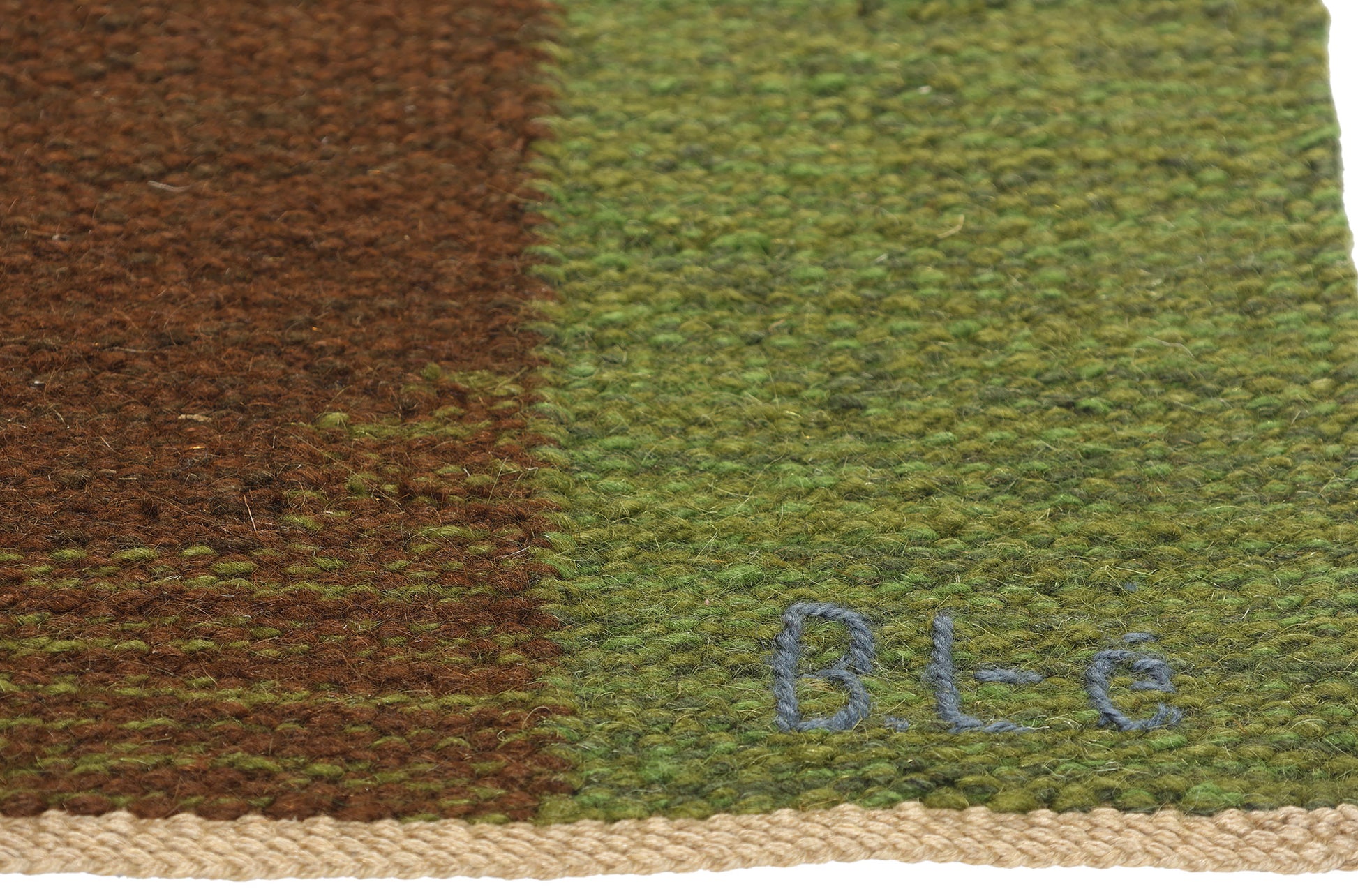 4 x 3 Signed Vintage Swedish Pictorial Rollakan Rug 78826