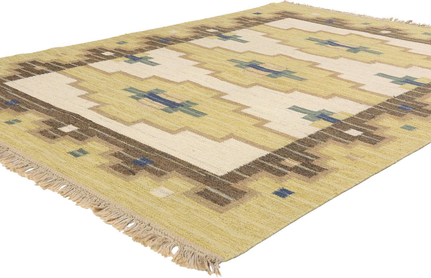 6 x 8 Vintage Swedish Rollakan Rug 78821