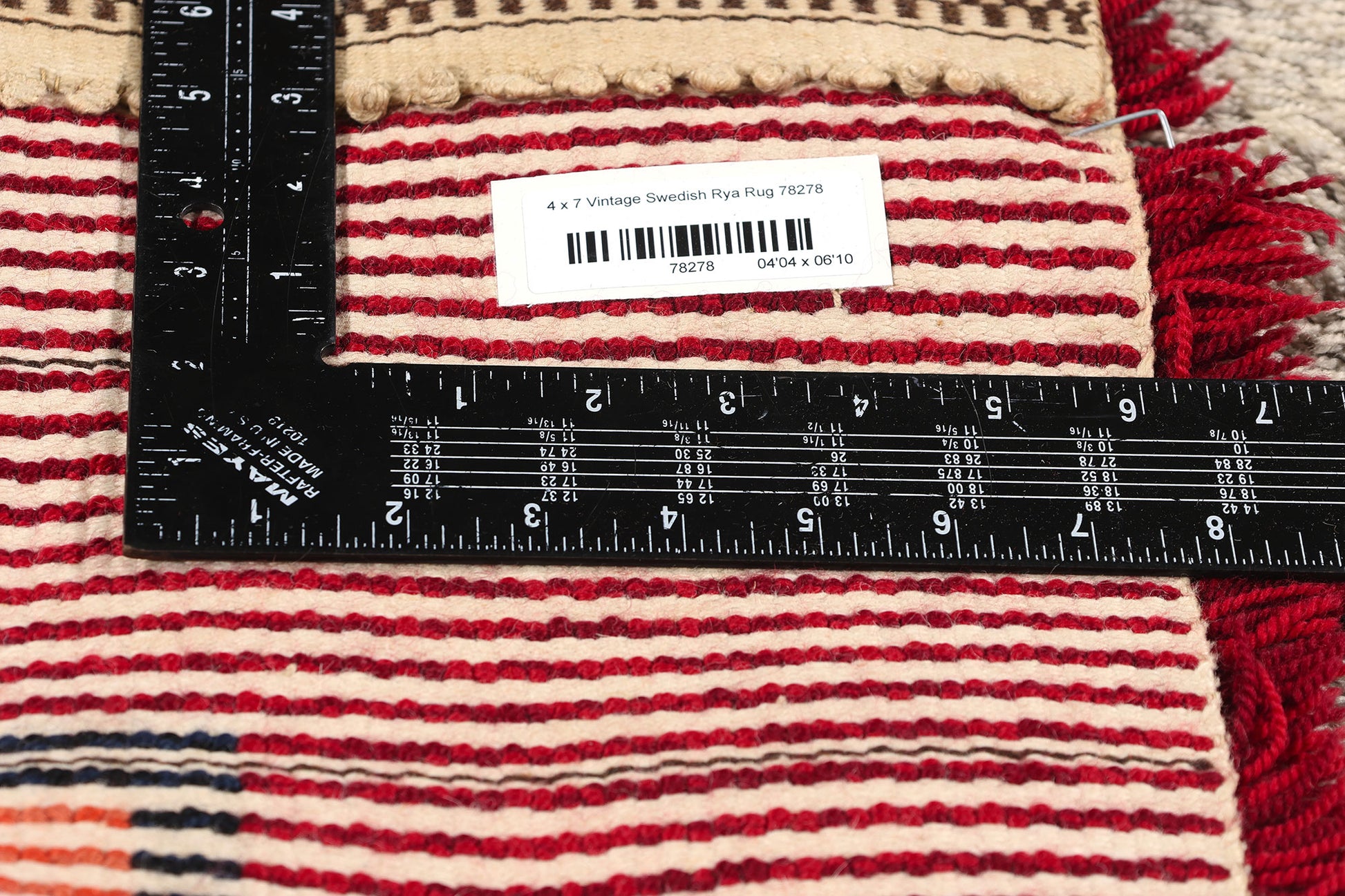 4 x 7 Ulla Kronlof Vintage Swedish Rya Rug 78278