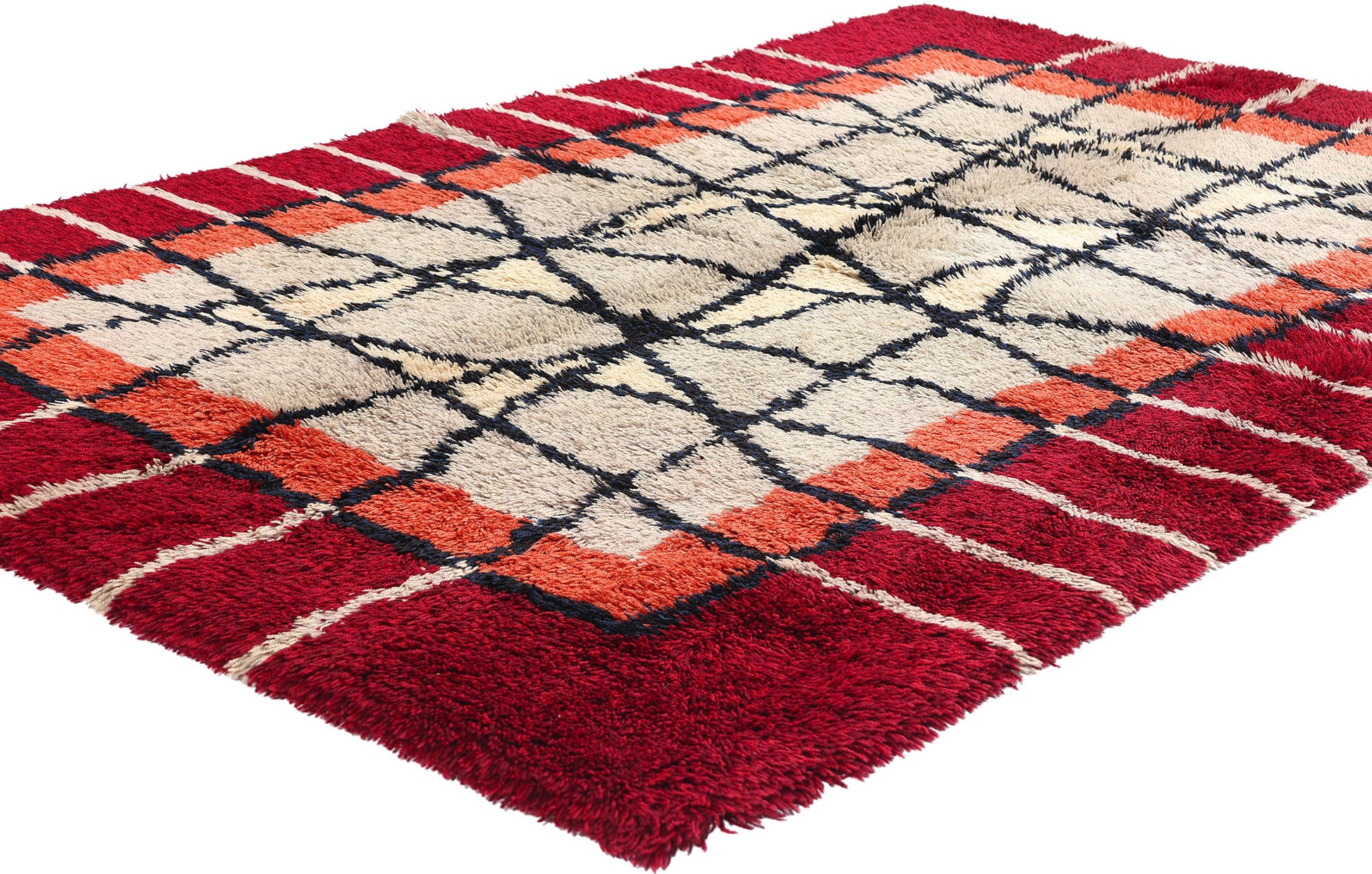 4 x 7 Ulla Kronlof Vintage Swedish Rya Rug 78278