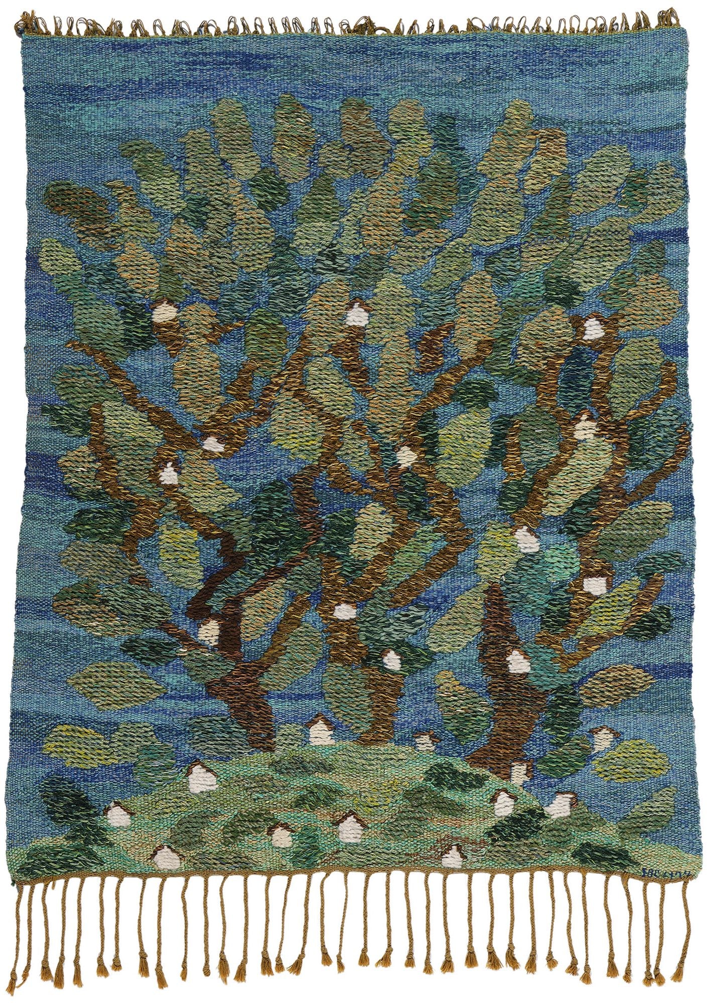 3 x 4 Vintage Swedish Scandinavian Tapestry 78732