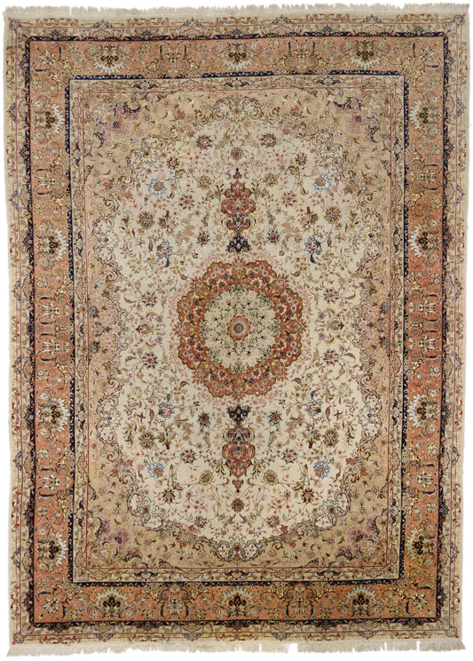 10 x 13 Vintage Persian Tabriz Rug 77182