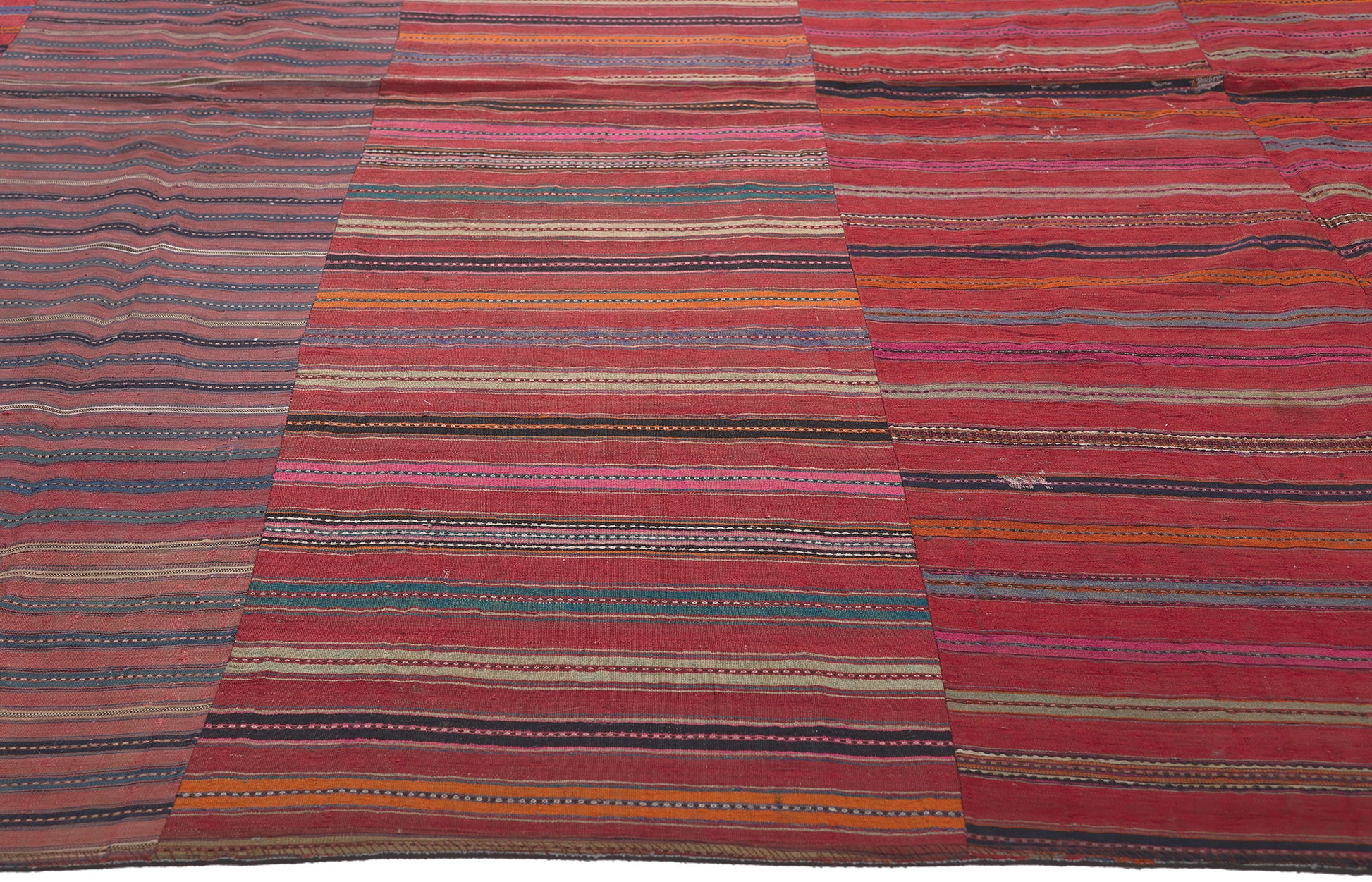 10 x 13 Vintage Turkish Striped Kilim Rug 60640