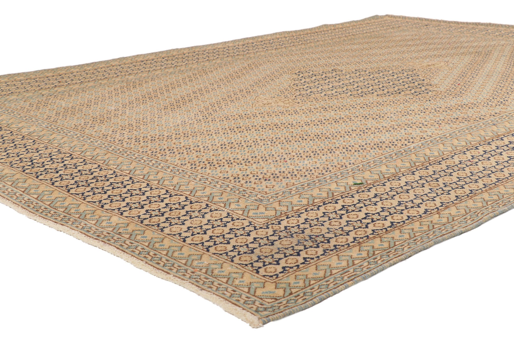 7 x 10 Vintage-Worn Persian Kerman Rug 53760