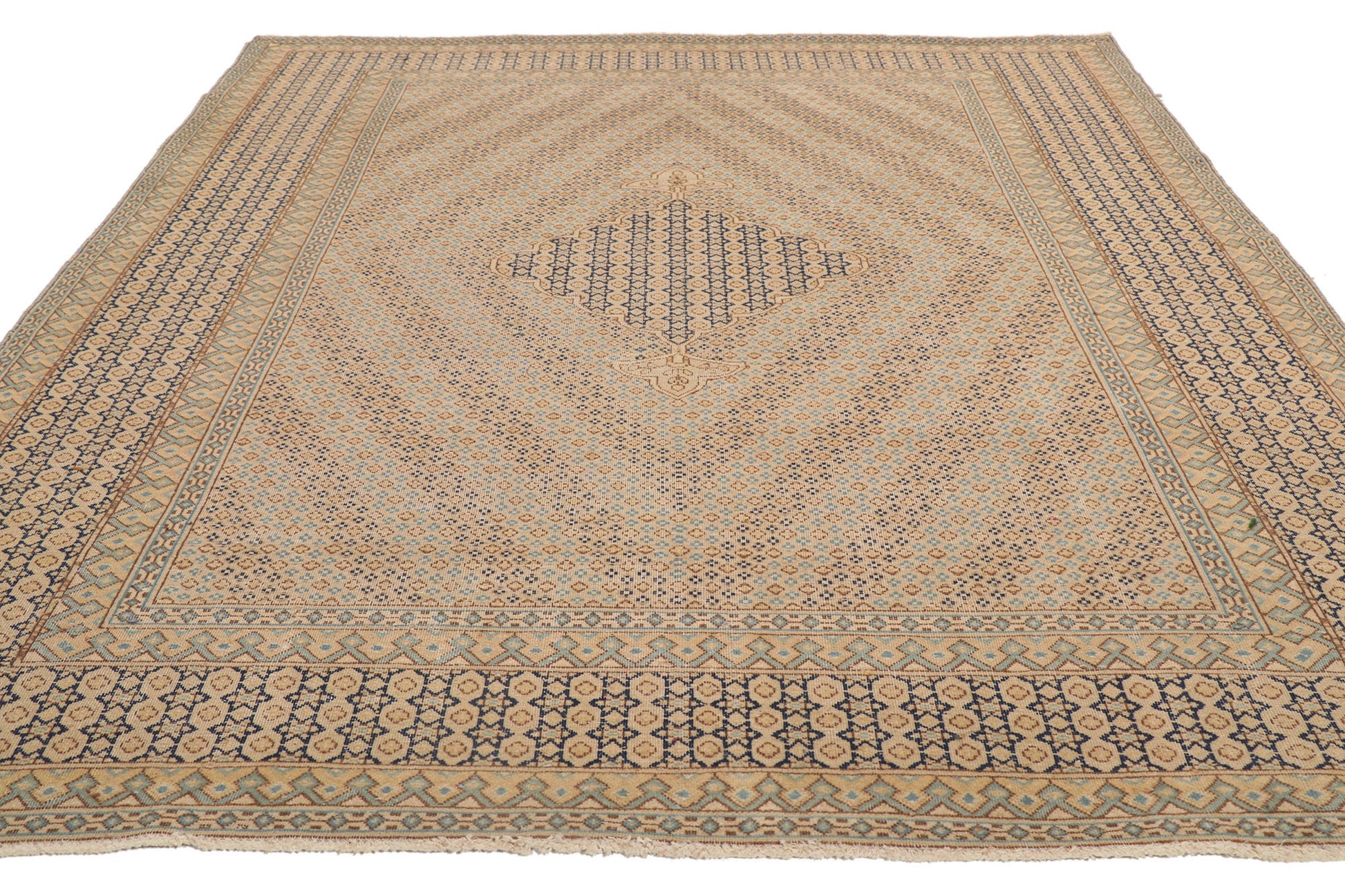 7 x 10 Vintage-Worn Persian Kerman Rug 53760