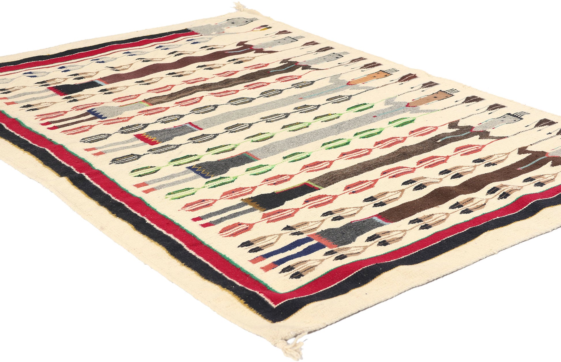 3 x 5 Vintage Yeibichai Navajo Rug 78812