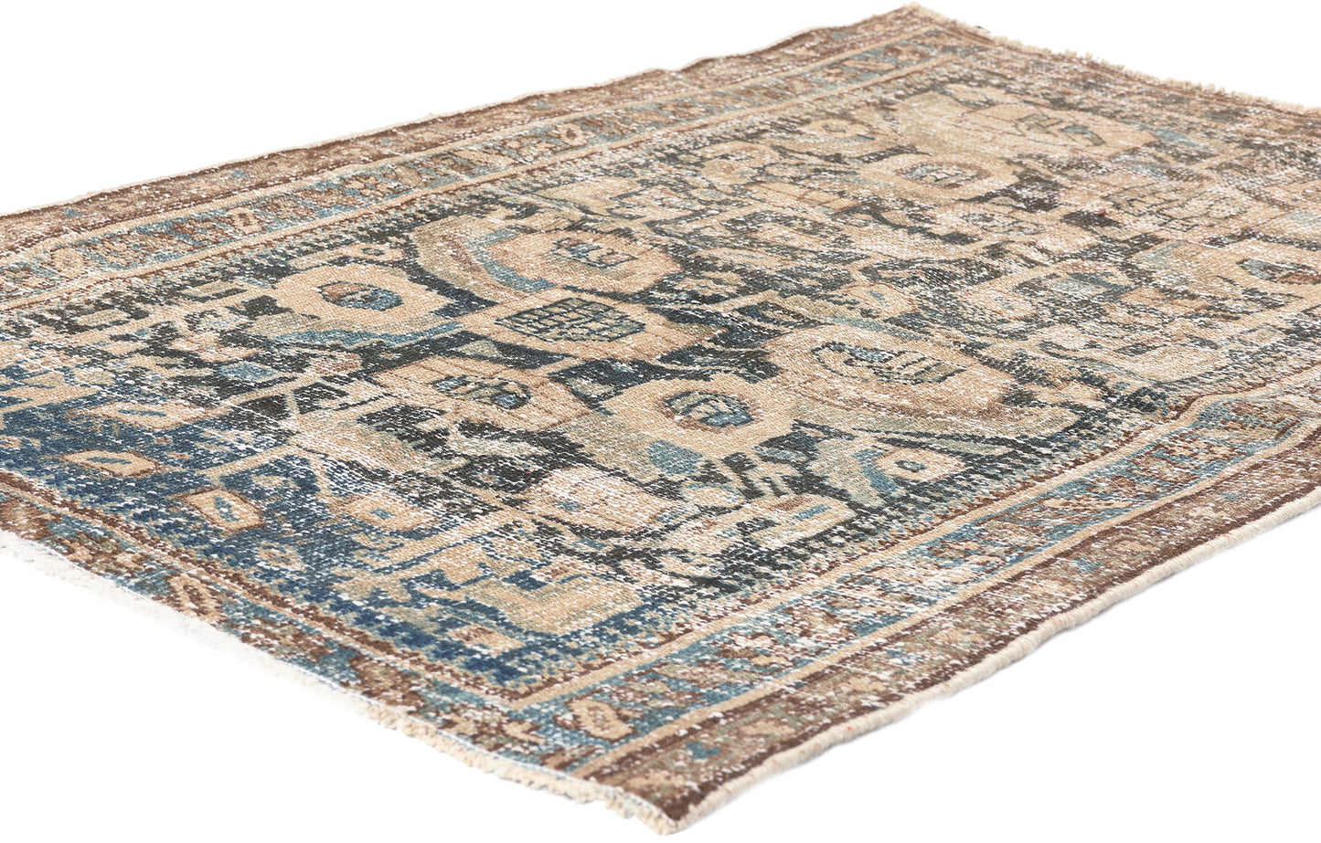 3 x 4 Antique-Worn Persian Hamadan Rug 61270