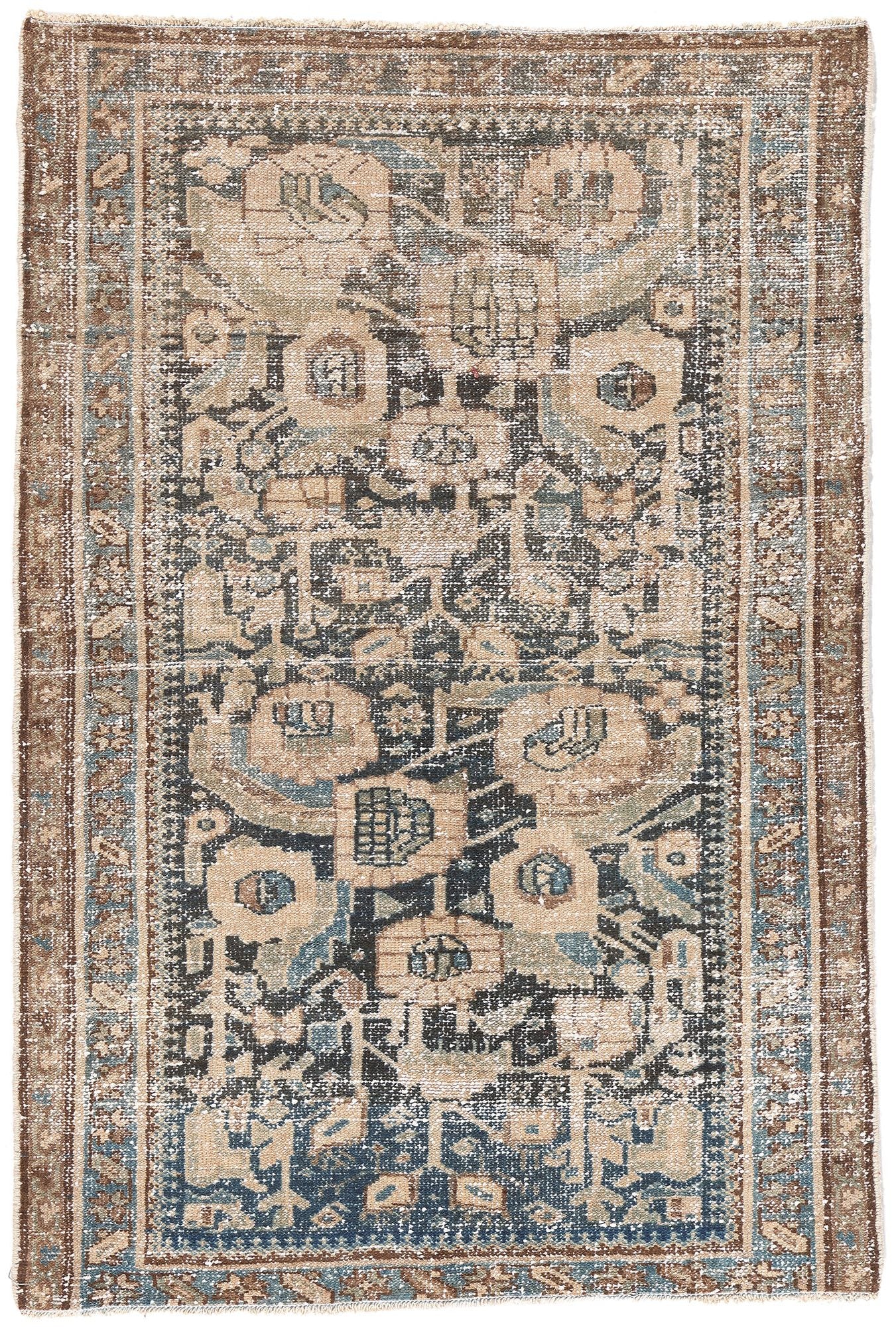 3 x 4 Antique-Worn Persian Hamadan Rug 61270