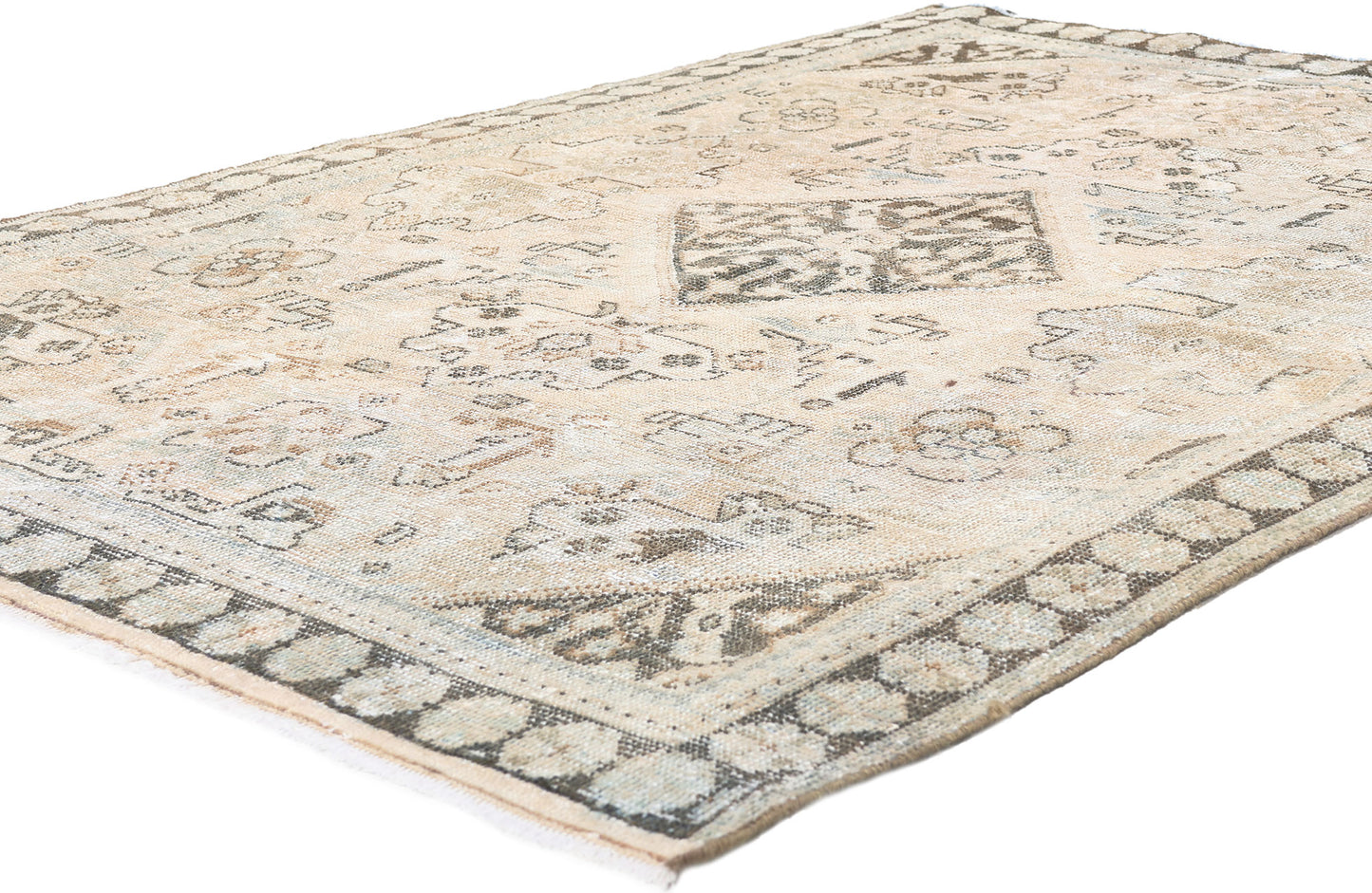 4 x 6 Antique-Worn Persian Mahal Rug 61274