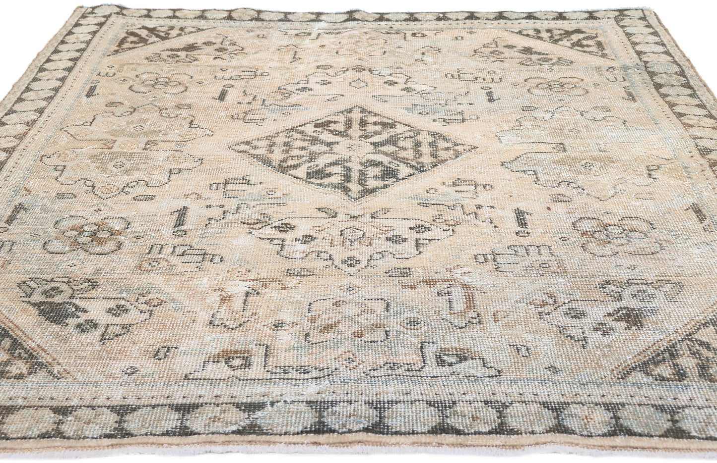 4 x 6 Antique-Worn Persian Mahal Rug 61274