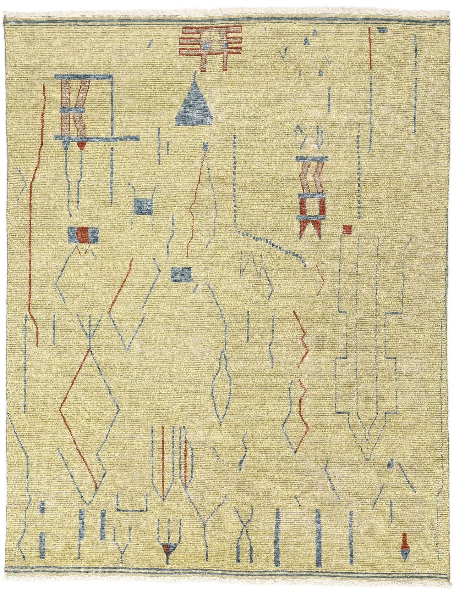 8 x 10 Yellow Abstract Brutalist Moroccan Rug 31223
