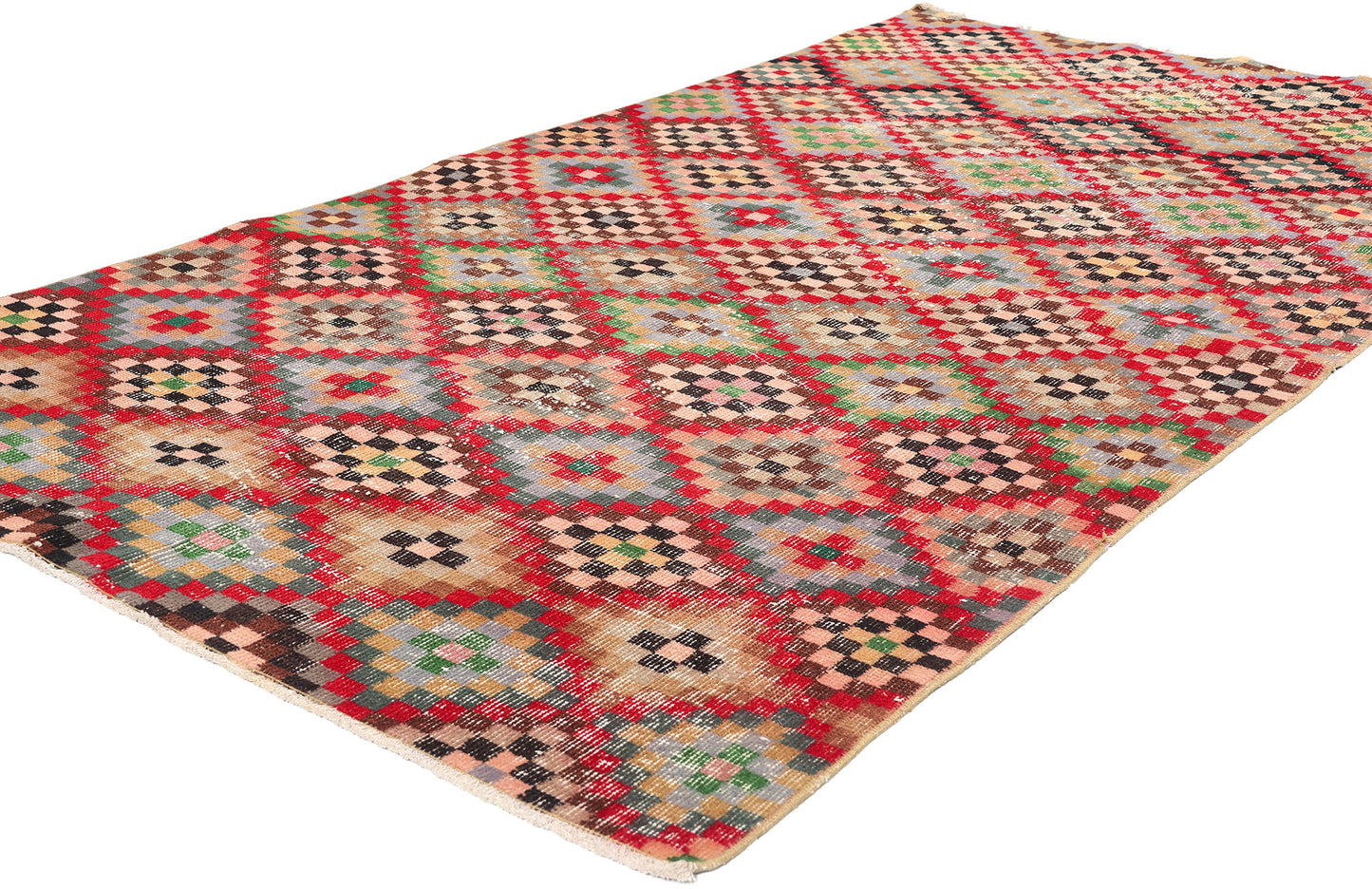 4 x 7 Zeki Muren Vintage Turkish Sivas Rug 53283