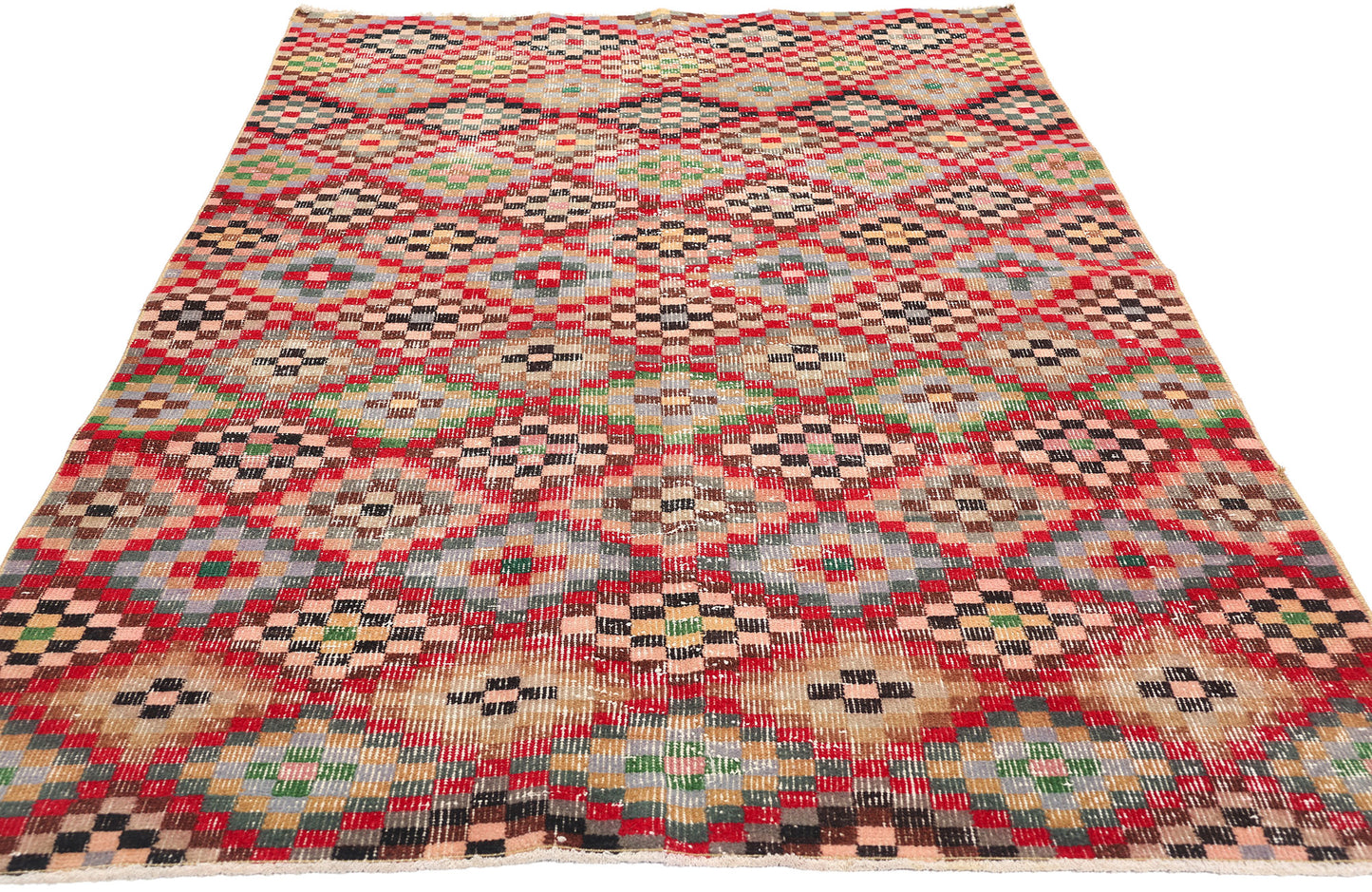 4 x 7 Zeki Muren Vintage Turkish Sivas Rug 53283