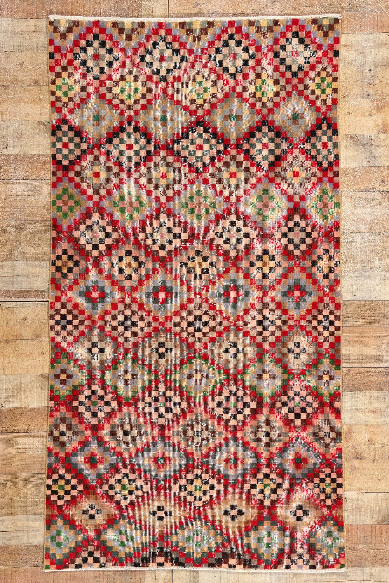 4 x 7 Zeki Muren Vintage Turkish Sivas Rug 53283