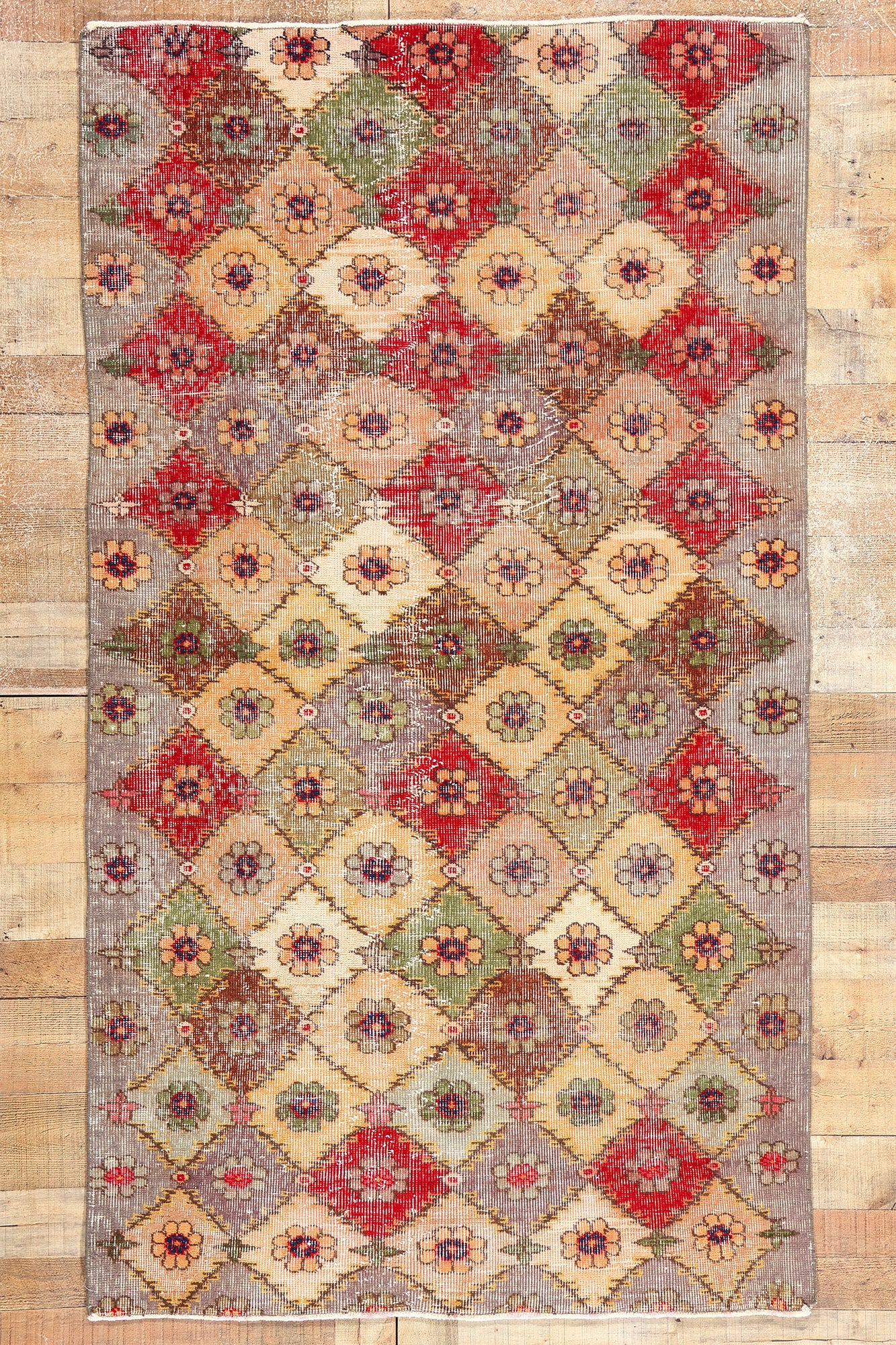 4 x 7 Zeki Muren Vintage Turkish Sivas Rug 53332