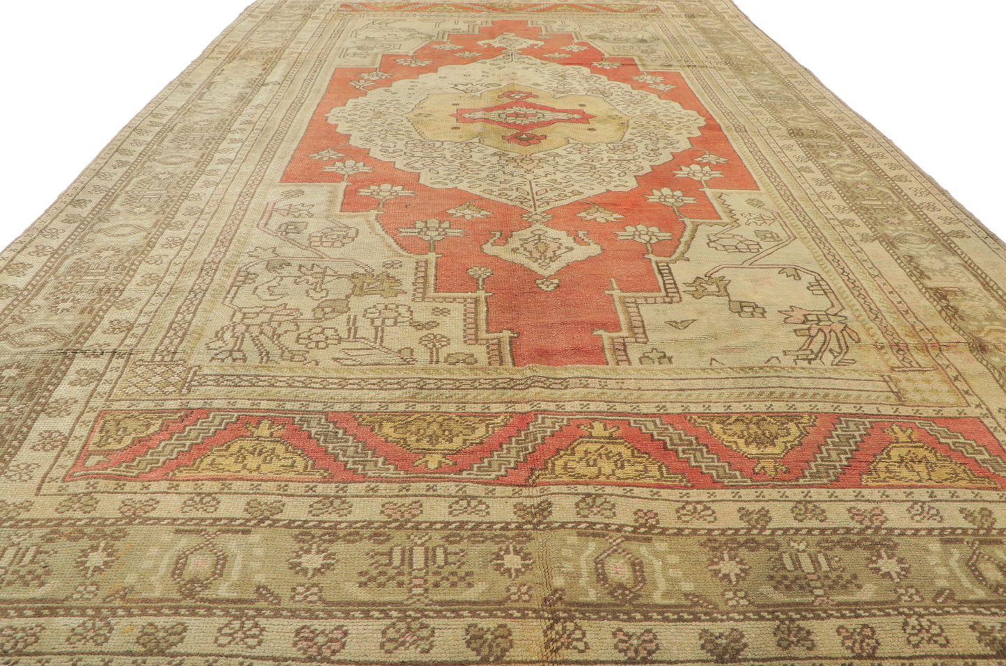 6 x 12 Vintage Turkish Oushak Rug 51340