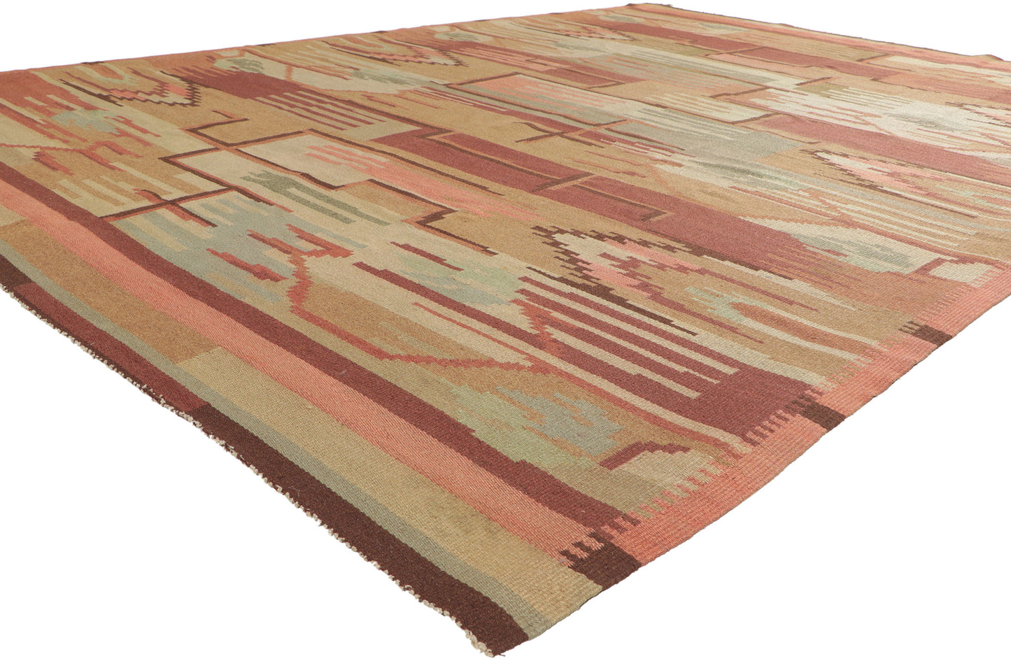 8 x 11 Greta Skogster-Lehtinen Vintage Finnish Flatweave Rug 78465