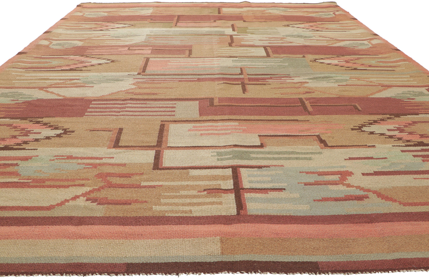 8 x 11 Greta Skogster-Lehtinen Vintage Finnish Flatweave Rug 78465