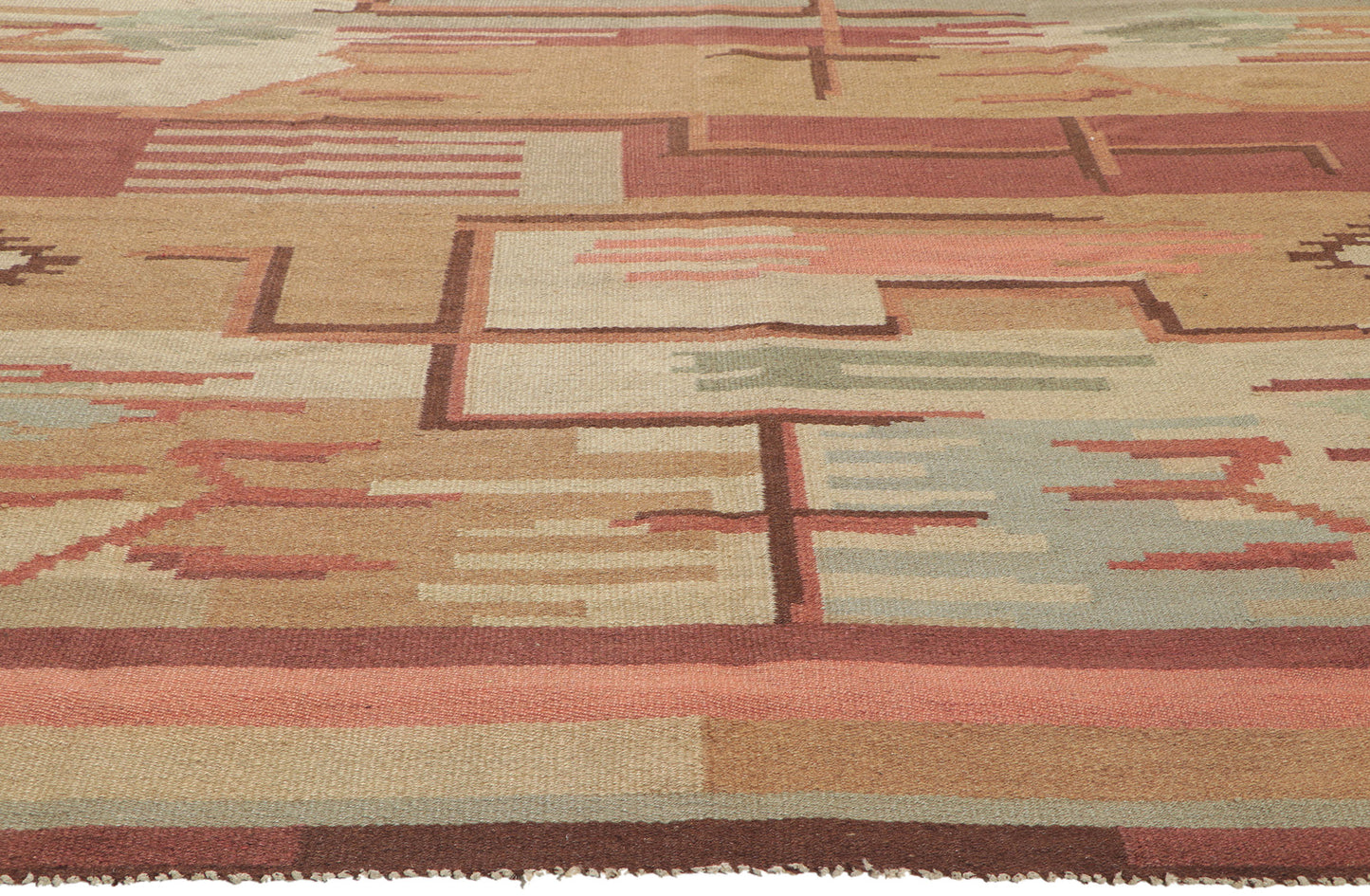 8 x 11 Greta Skogster-Lehtinen Vintage Finnish Flatweave Rug 78465