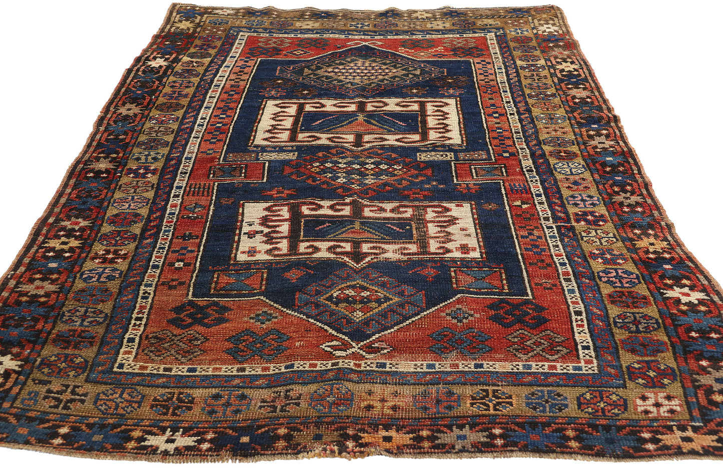 4 x 6 Antique Caucasian Kazak Rug 78786