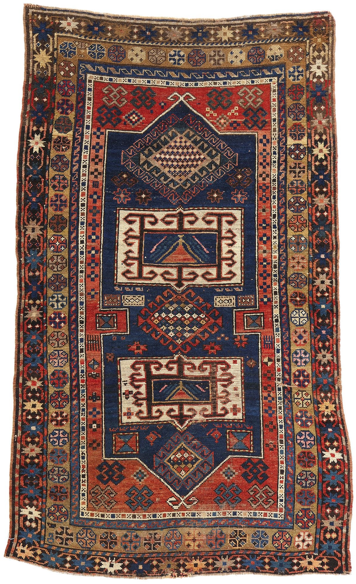 4 x 6 Antique Caucasian Kazak Rug 78786