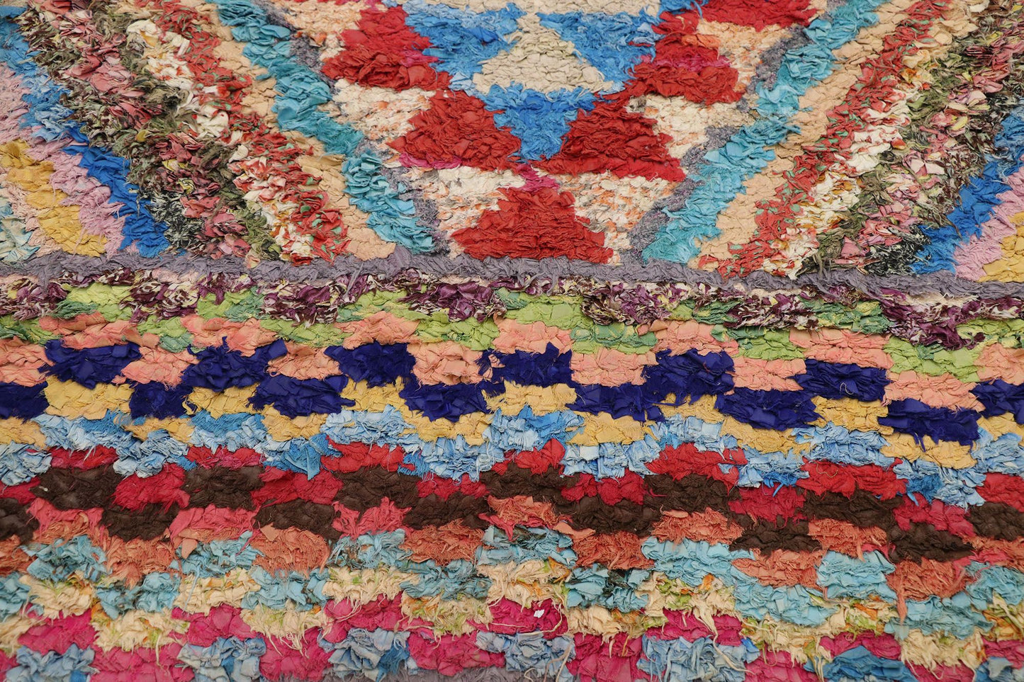 3 x 6 Vintage Boucherouite Moroccan Rug 21583