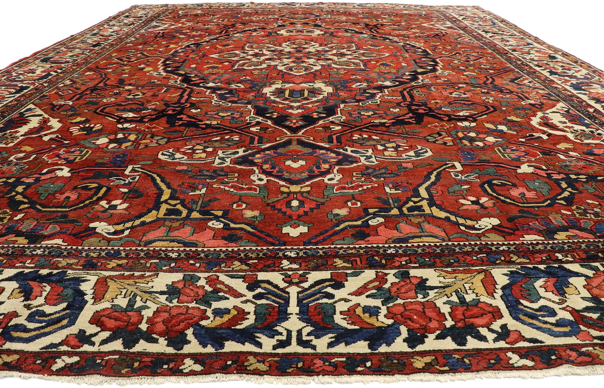 13 x 17 Antique Persian Bakhtiari Rug 76757