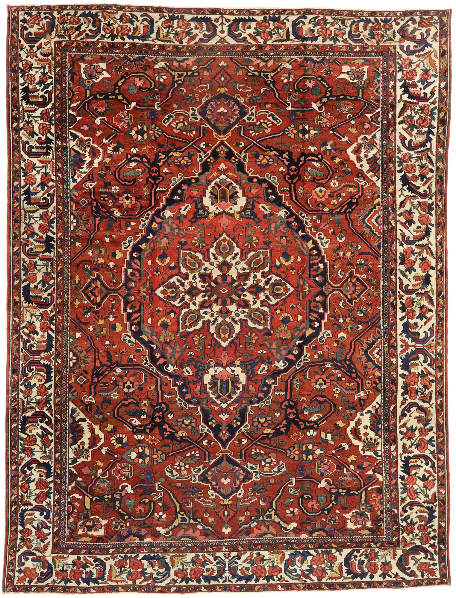 13 x 17 Antique Persian Bakhtiari Rug 76757