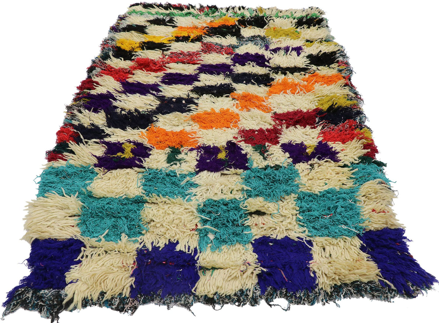 4 x 5 Vintage Moroccan Azilal Rug 21592