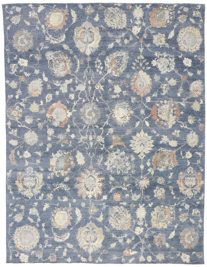 10 x 13 - Blue Indian Oushak Rug - 30633