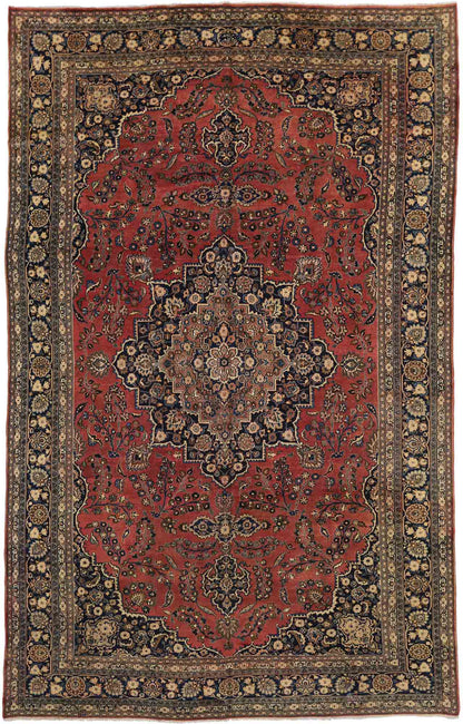 10 x 16 Vintage Persian Mashhad Rug 75598